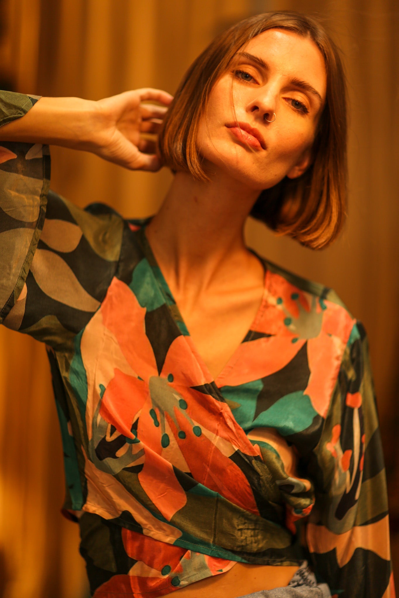 SILK WRAP TOP AURELIE TYRA