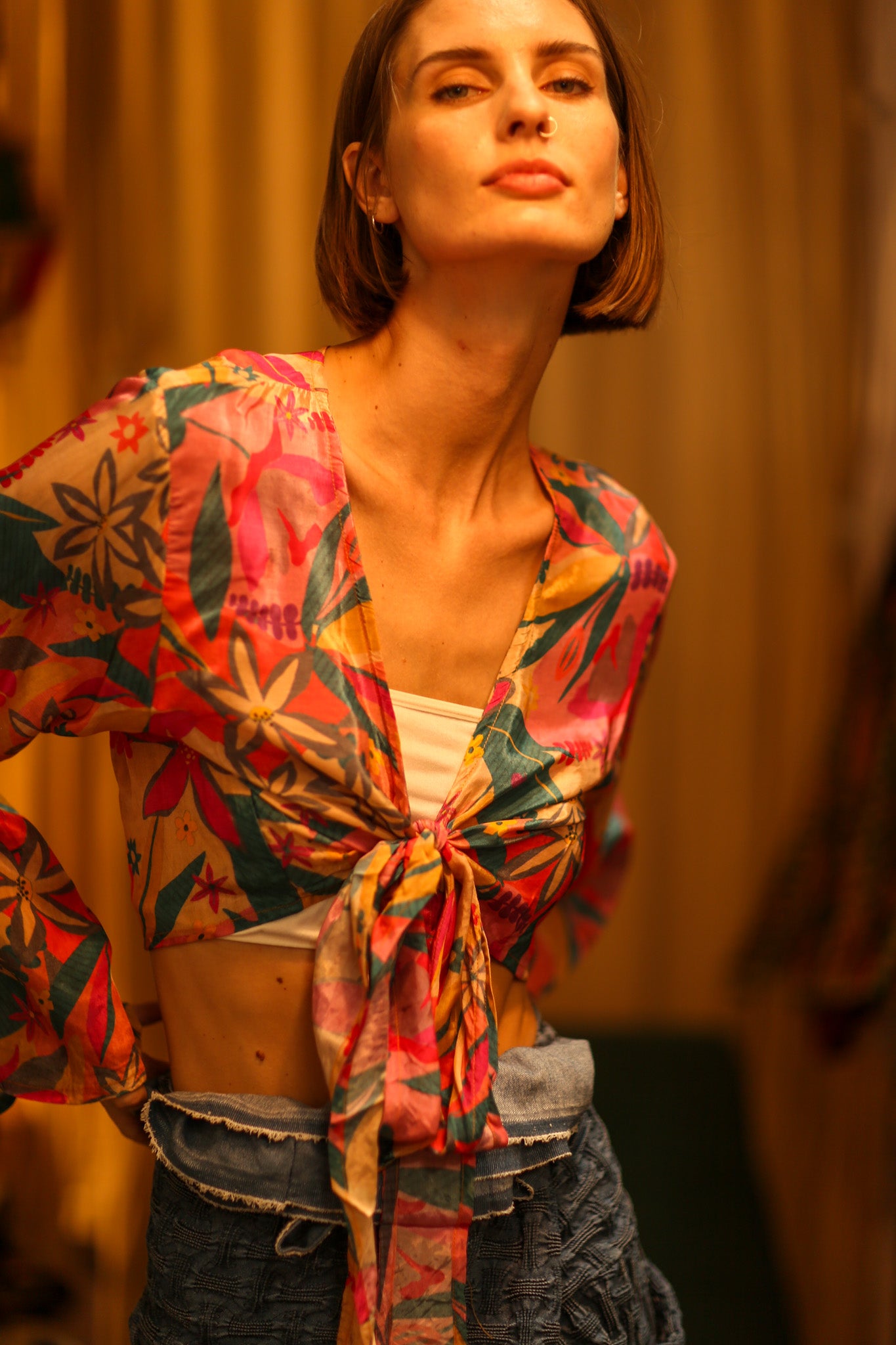 SILK WRAP TOP AURELIA NYLA