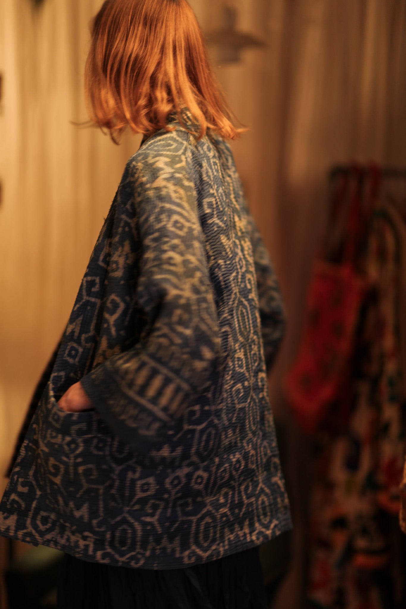 DAMON KANCHON PATTERNED SHORT KIMONO