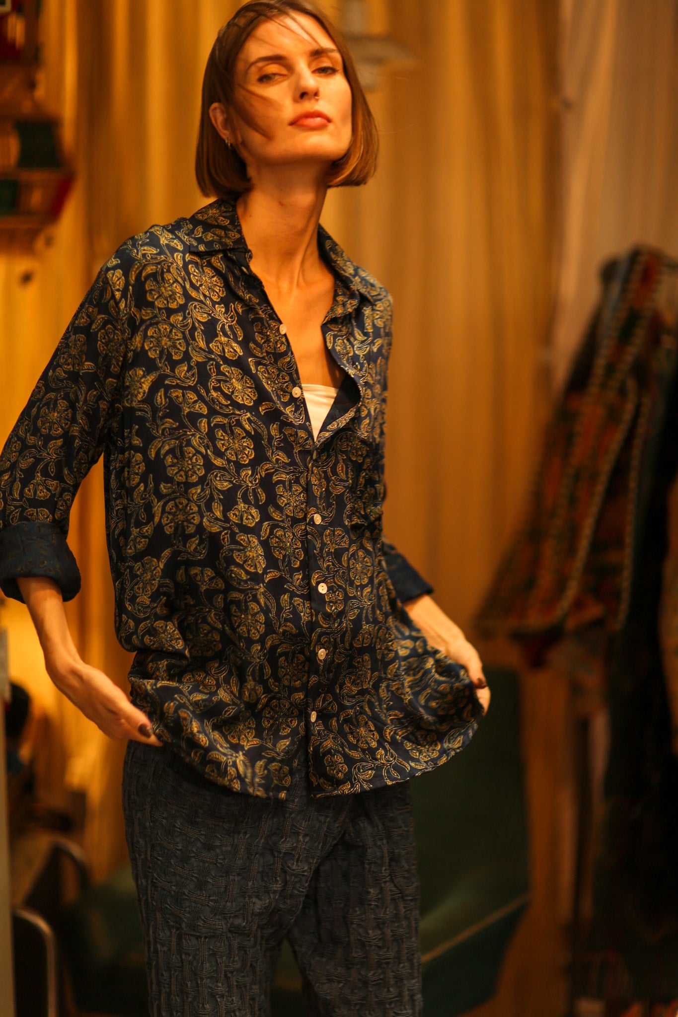 BOYFRIEND BILLIE NAVY BLUE FLOWER