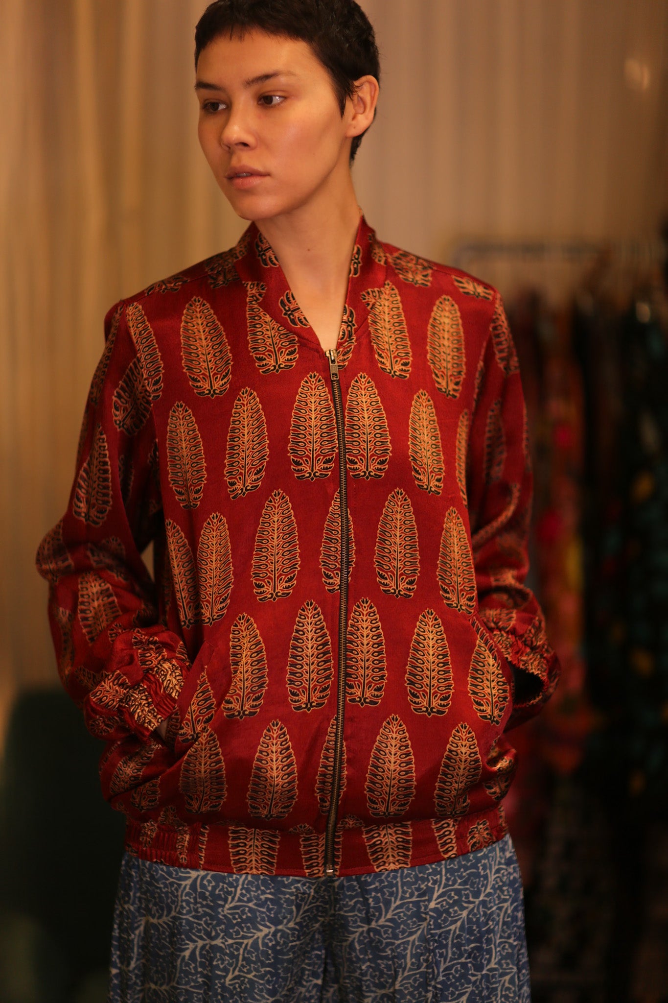 BOMBER JACKET SILK ANCHA LOLI