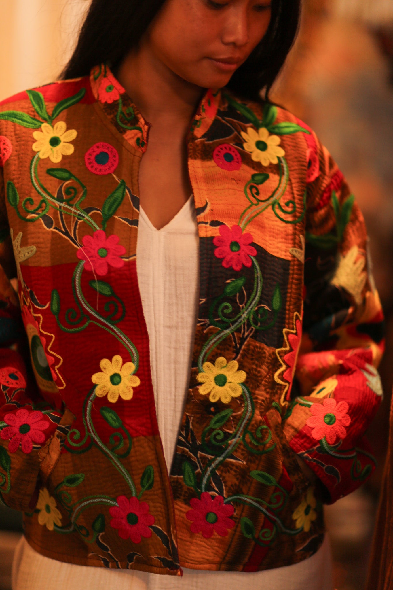 KANTHA EMBROIDERED JACKET INGRID MANU