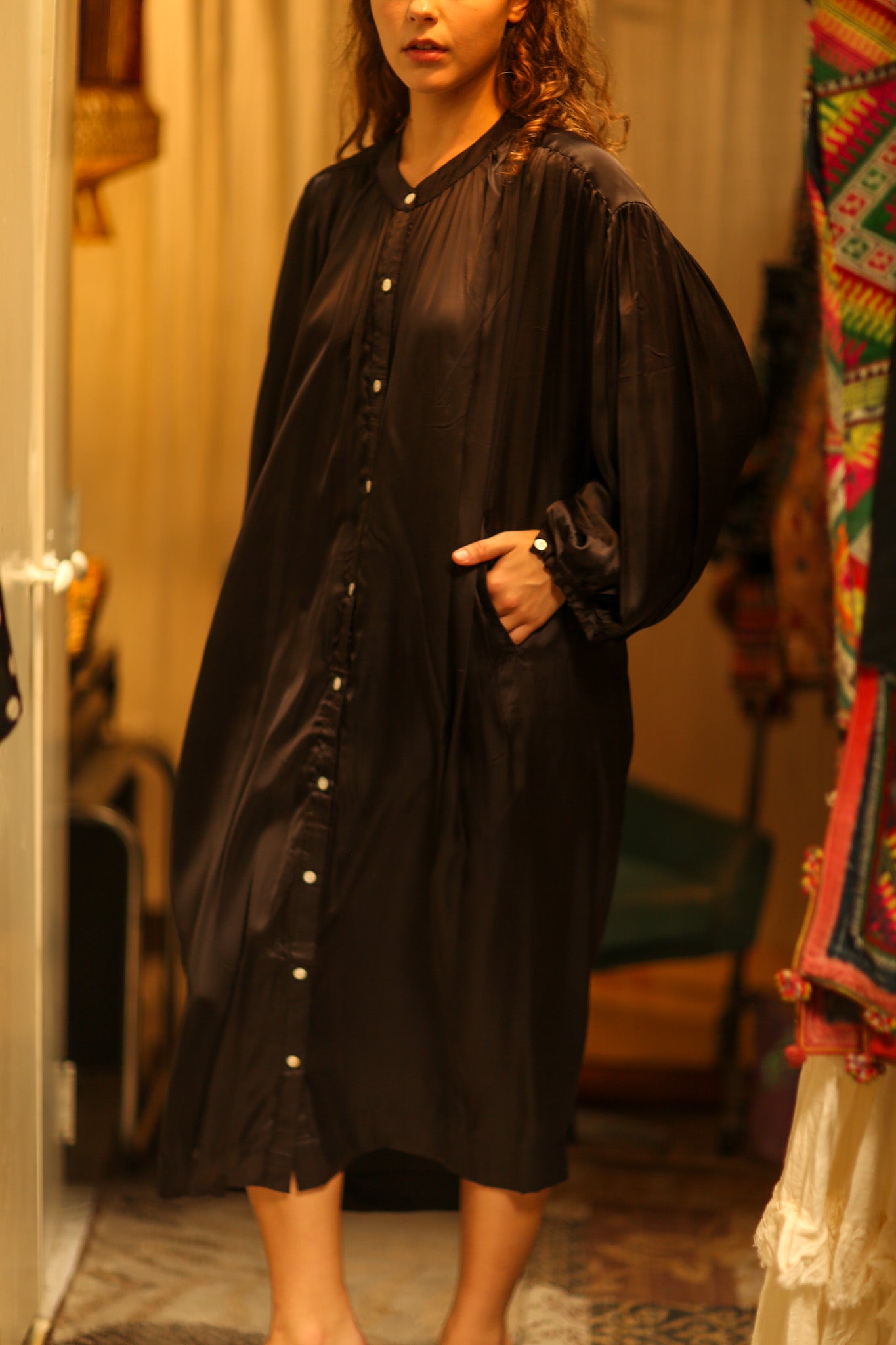 ELIZABETH SILK DRESS BLACK