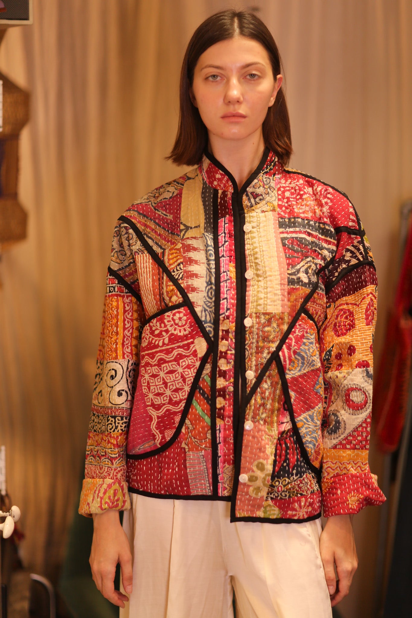 PATCHWORK PATTERN KATHAN JACKET HTIMSHU