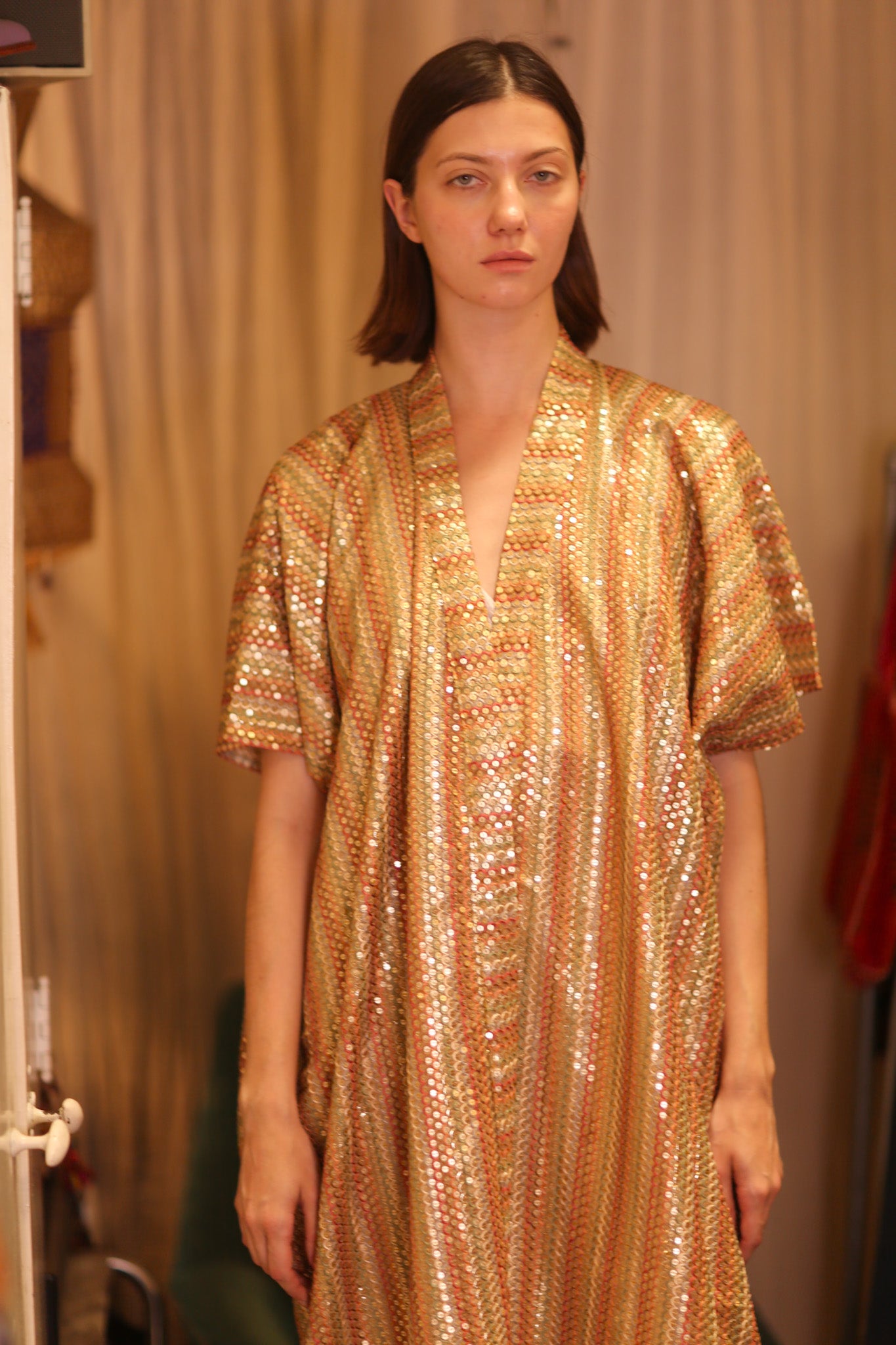 EMBROIDERED SILK LONG KIMONO KRIST