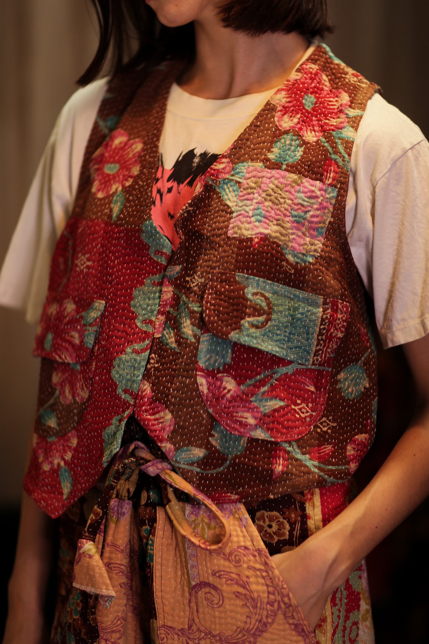 MARLENE KANTHA GILET MINT CHOCOLATE