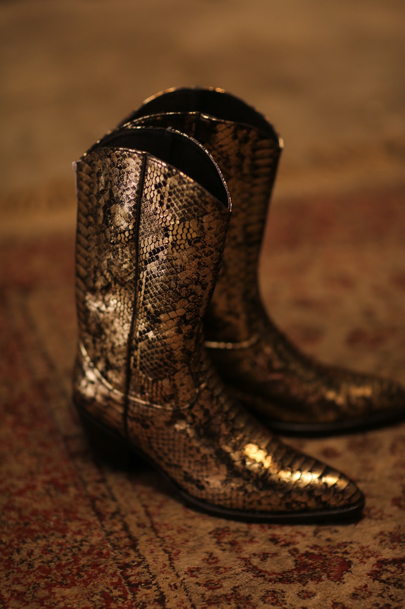 SNAKE PRINT WESTERN BOOTS SANU