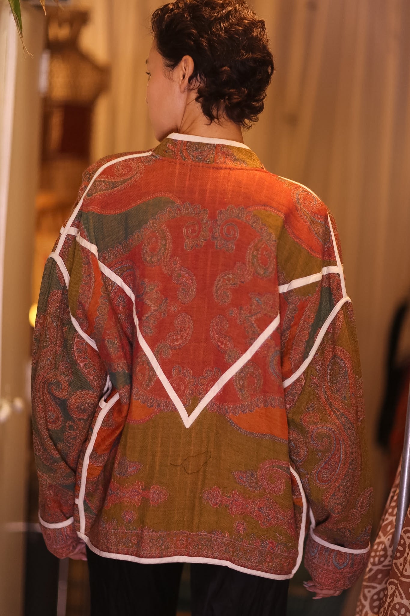 JACKET PATTERN EMBROIDERED SHAWL COTTON WOOL CHAN