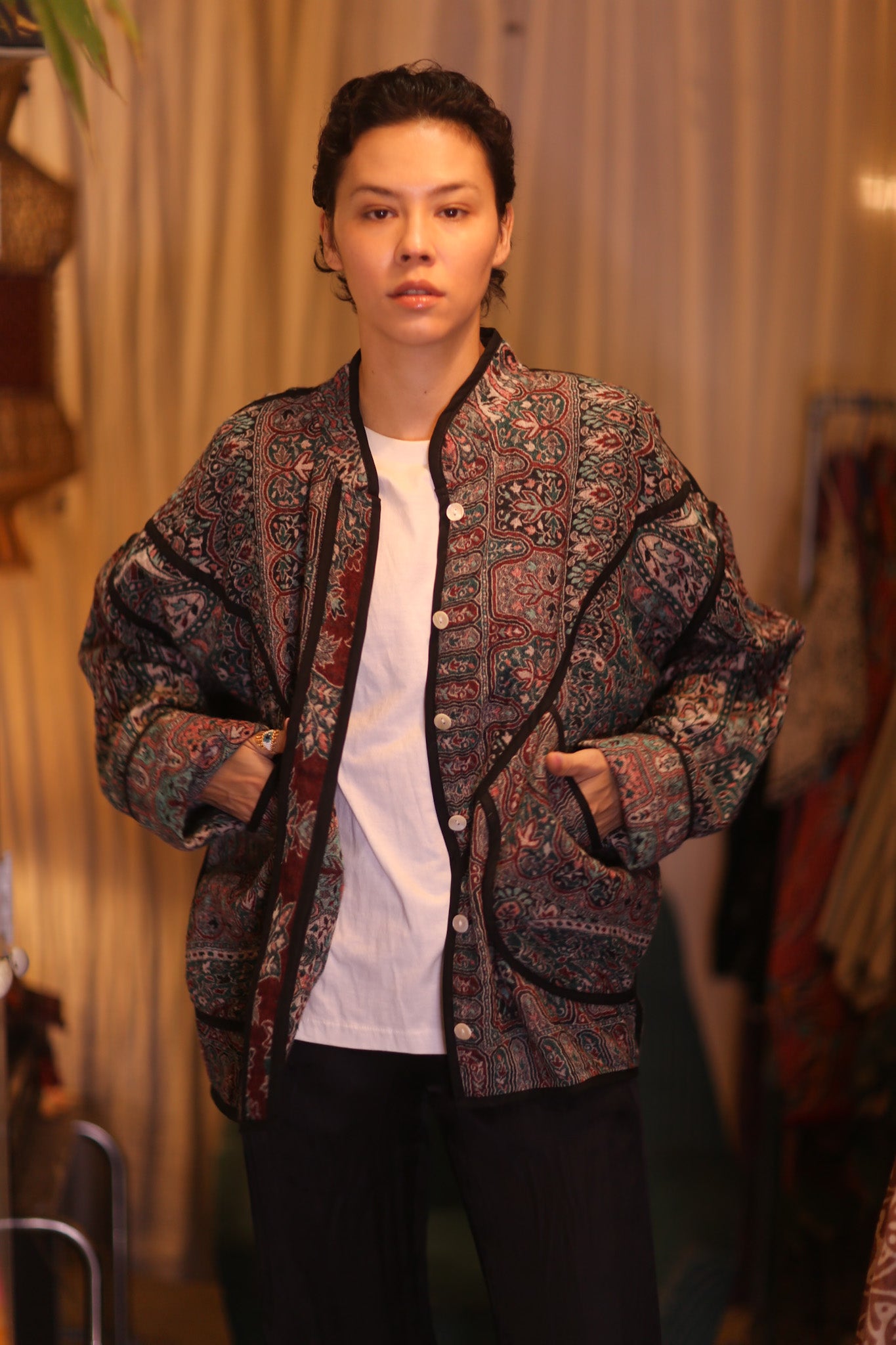 JACKET PATTERN EMBROIDERED SHAWL COTTON WOOL LOM