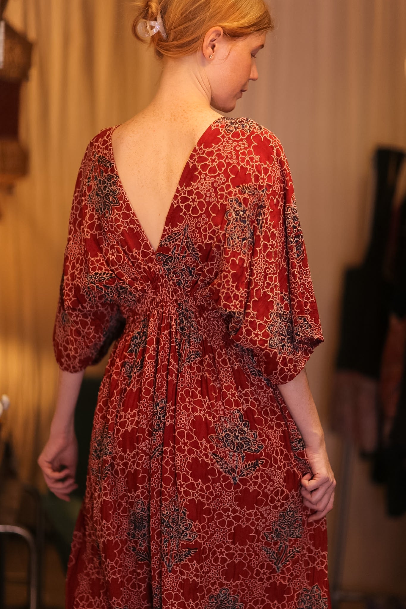 EYELET EMBROIDERED FABRIC DRESS ZURI ROSE