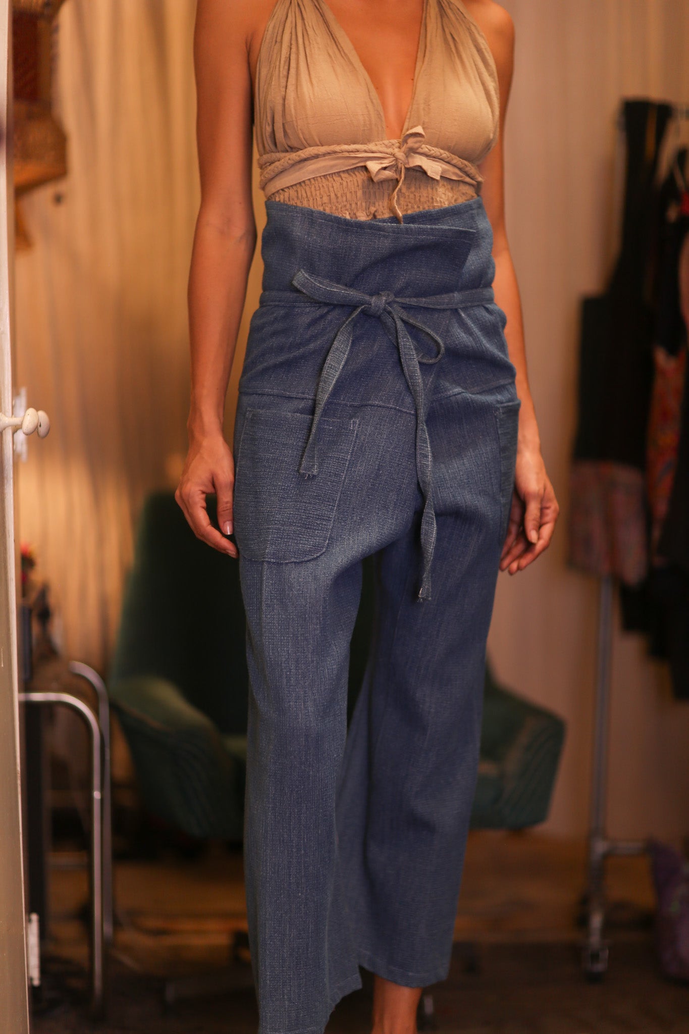 PREMIUM DENIM FISHERMEN PANTS LIGHT BLUE