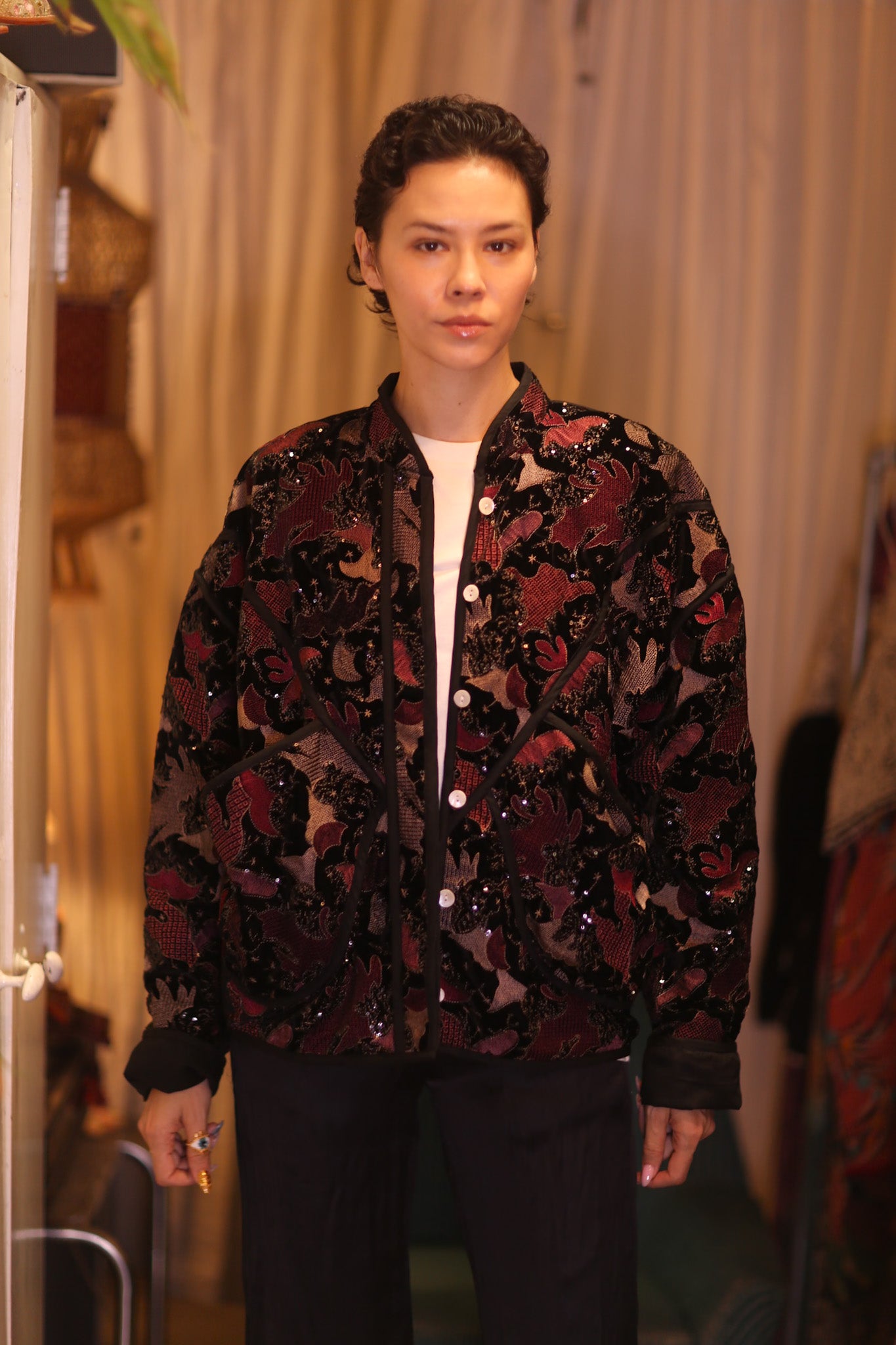 EMBROIDERED VELVET JACKET NYX