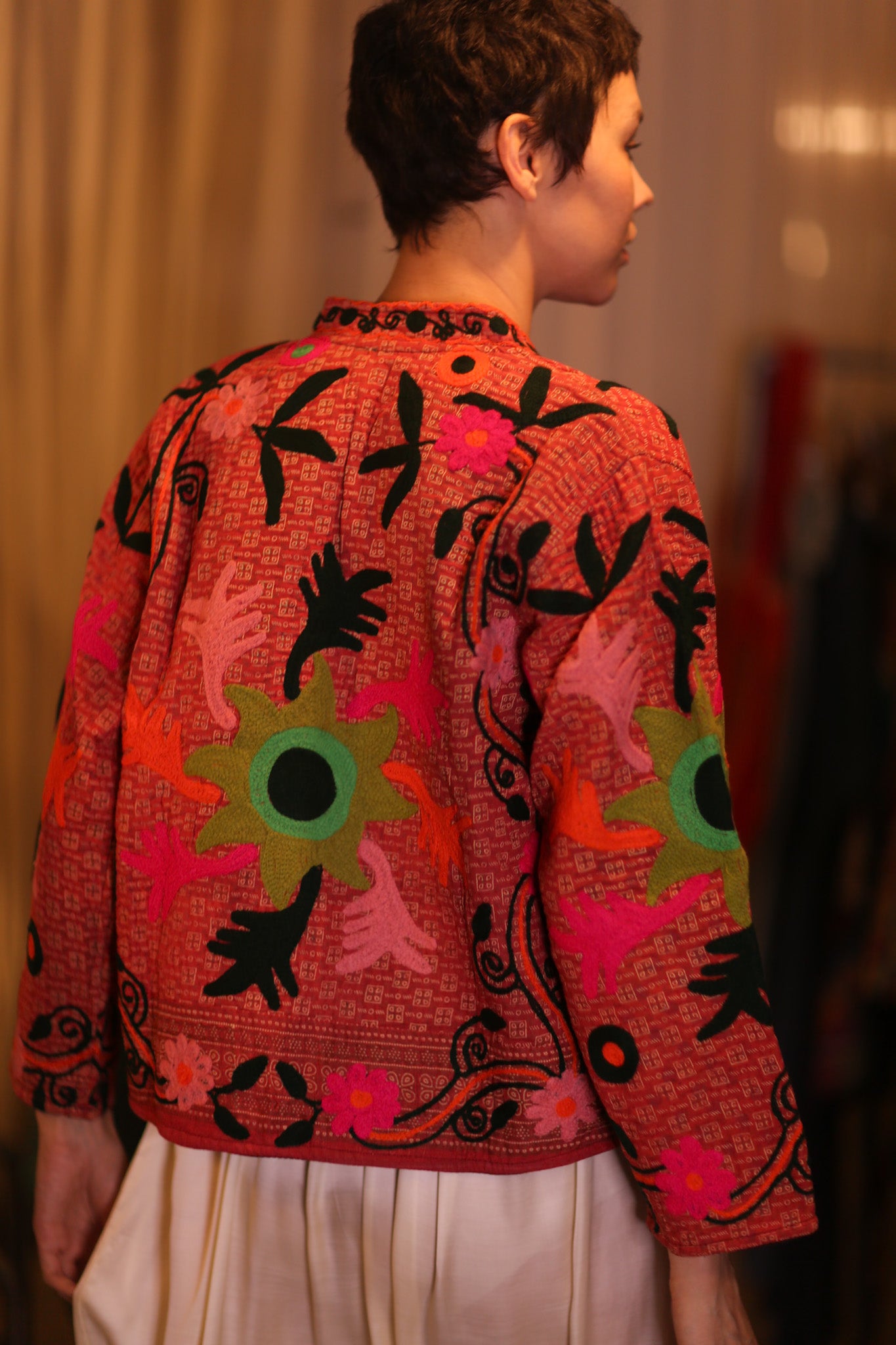 EMBROIDERED KANTHA SHORT COAT INGRIDI NARKI