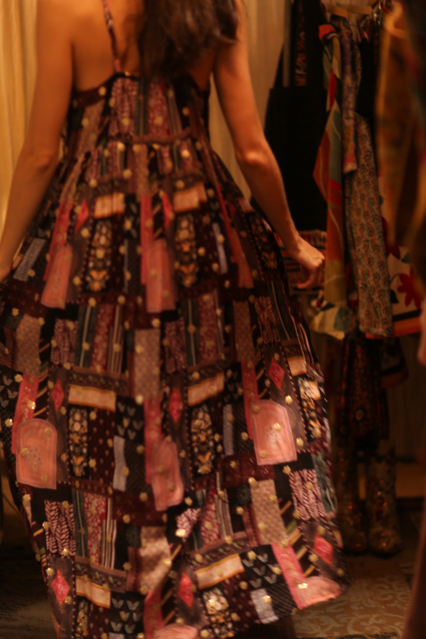SILK DRESS LILY EMBROIDERED INDIA