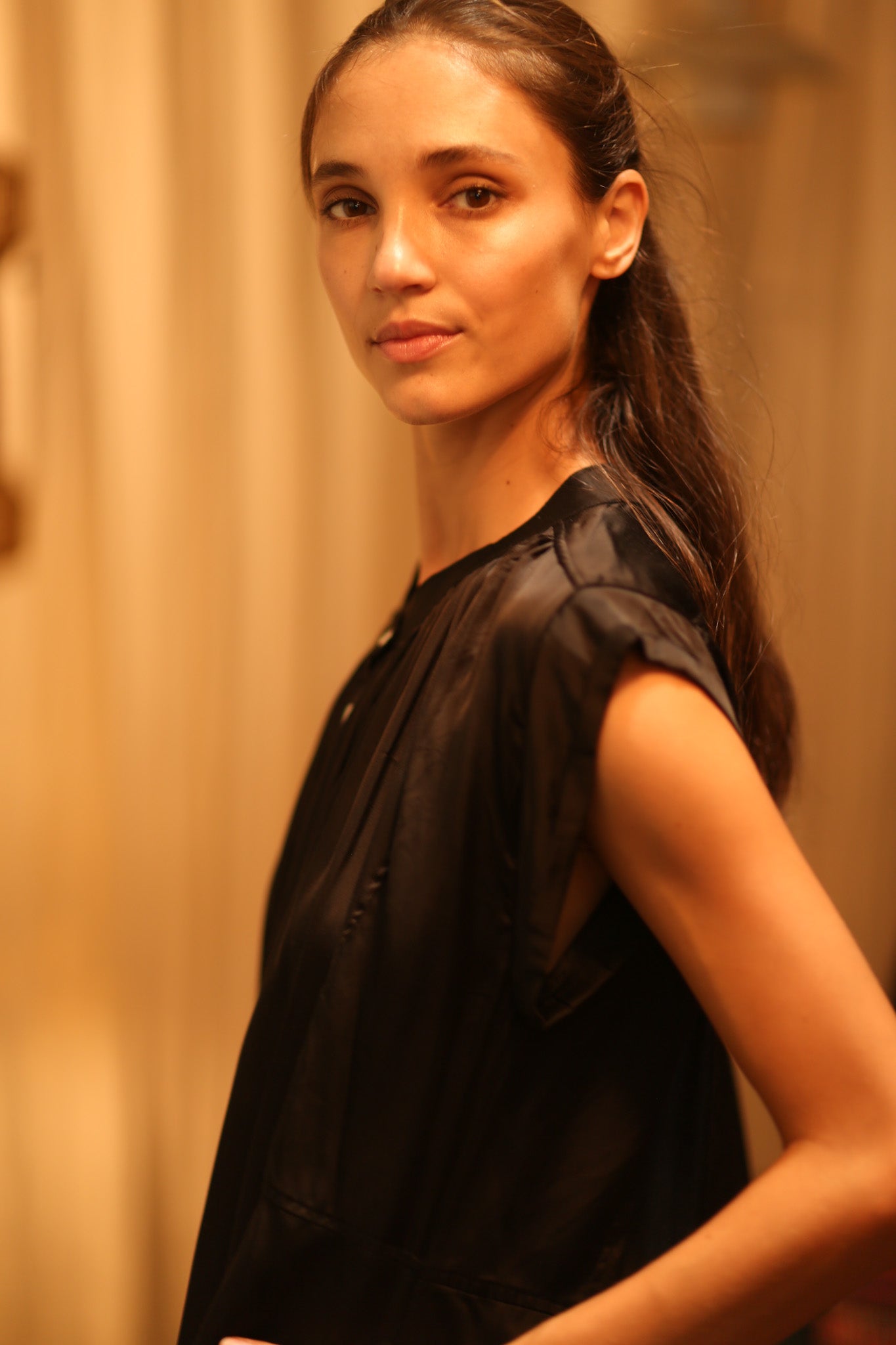 BLACK SILK DRESS MARY