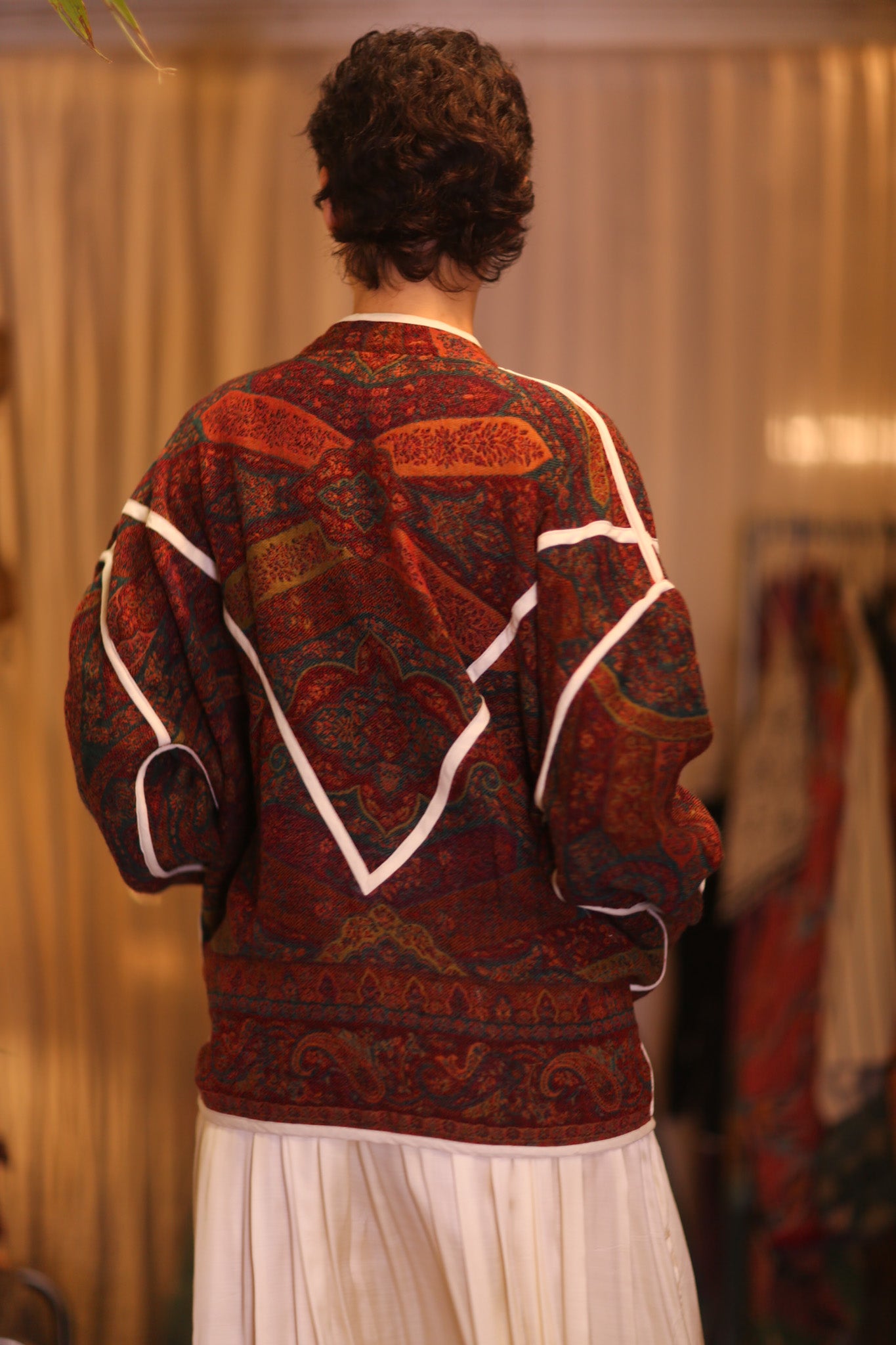 JACKET PATTERN EMBROIDERED SHAWL COTTON WOOL PAZIN