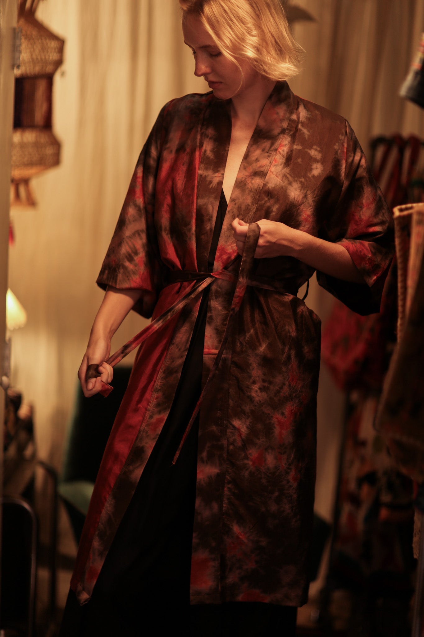 FIRE THAI SILK KIMONO