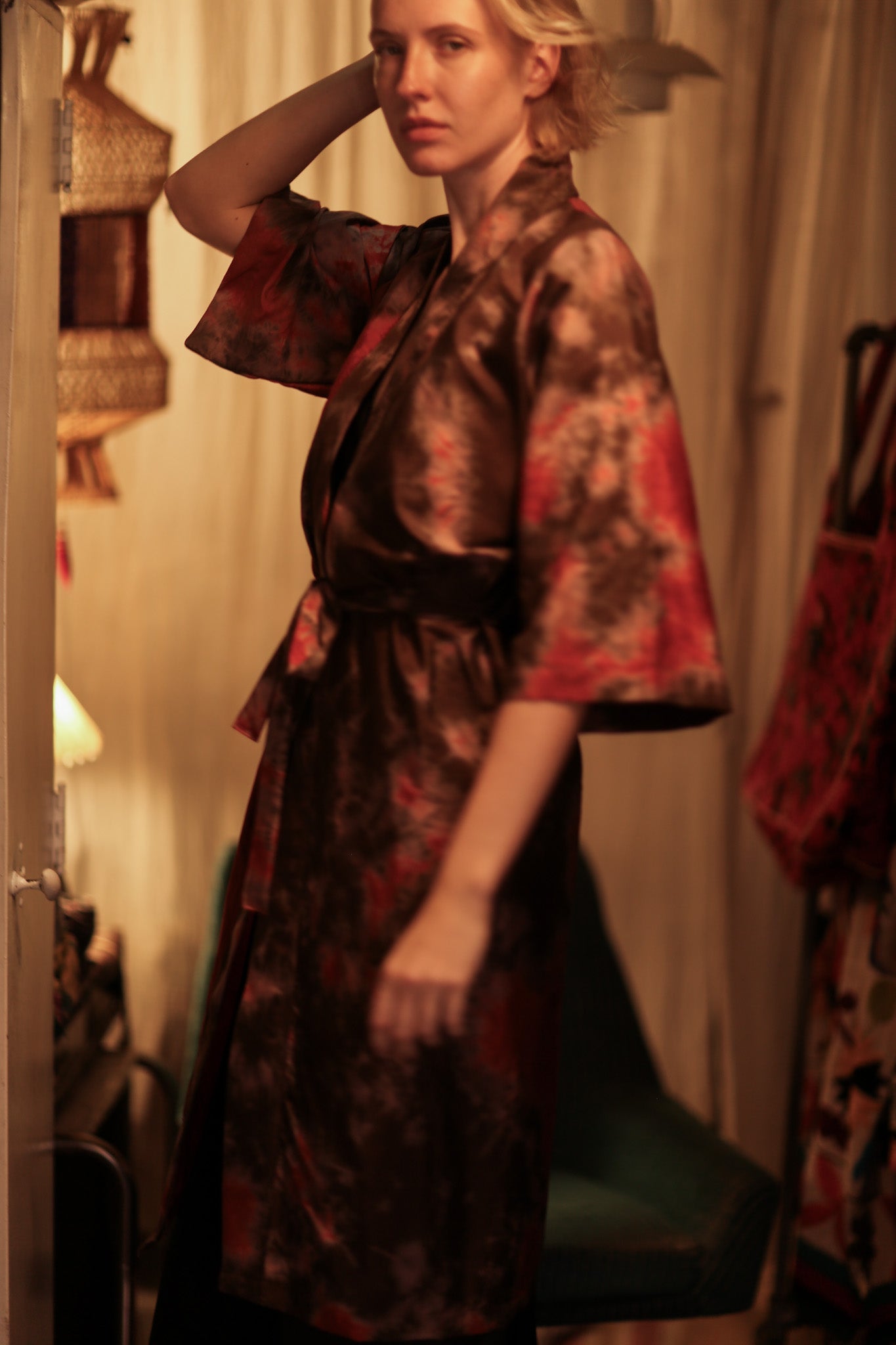 FIRE THAI SILK KIMONO