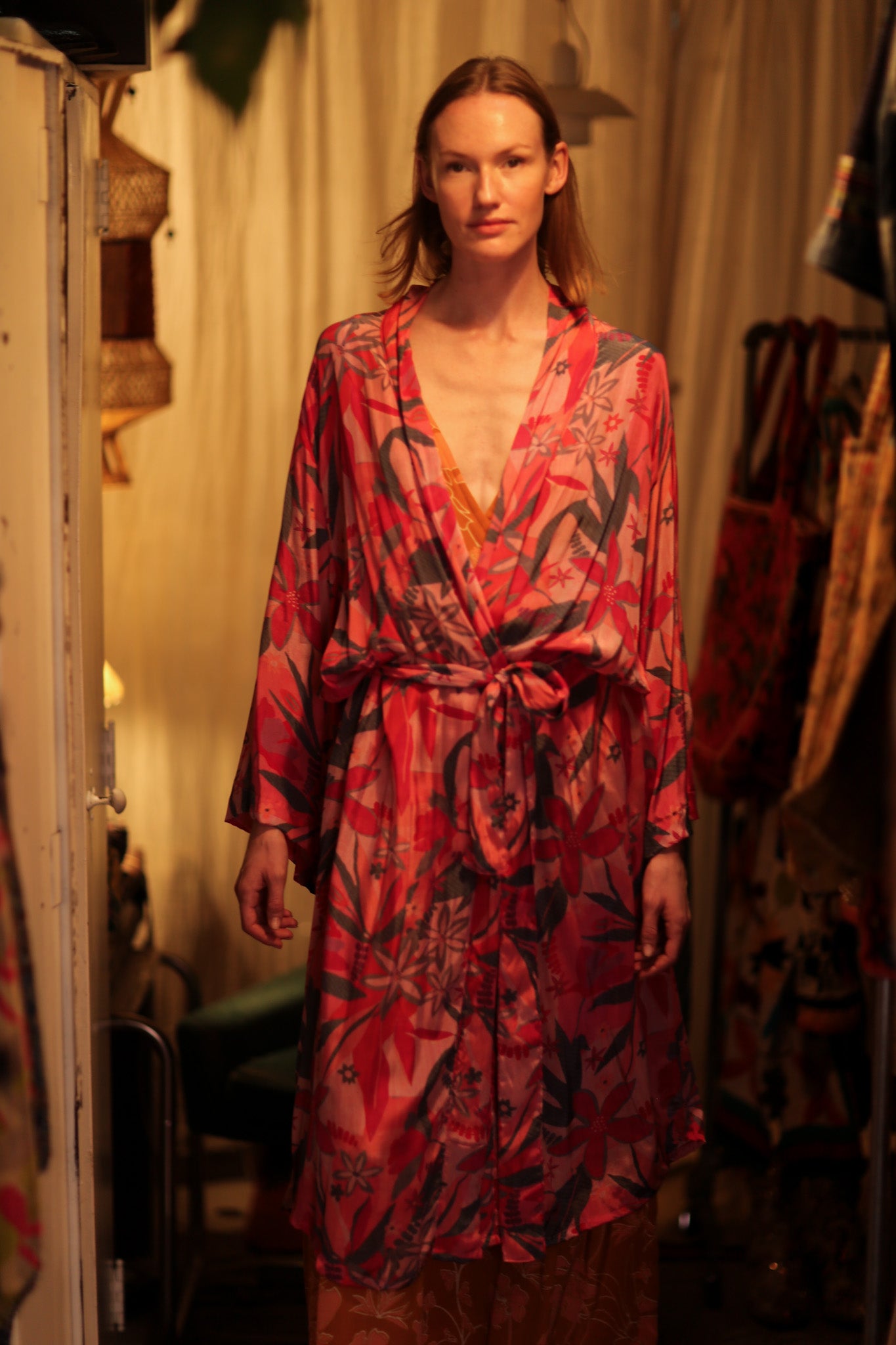 PINA SILK KIMONO PINK JUNGLE