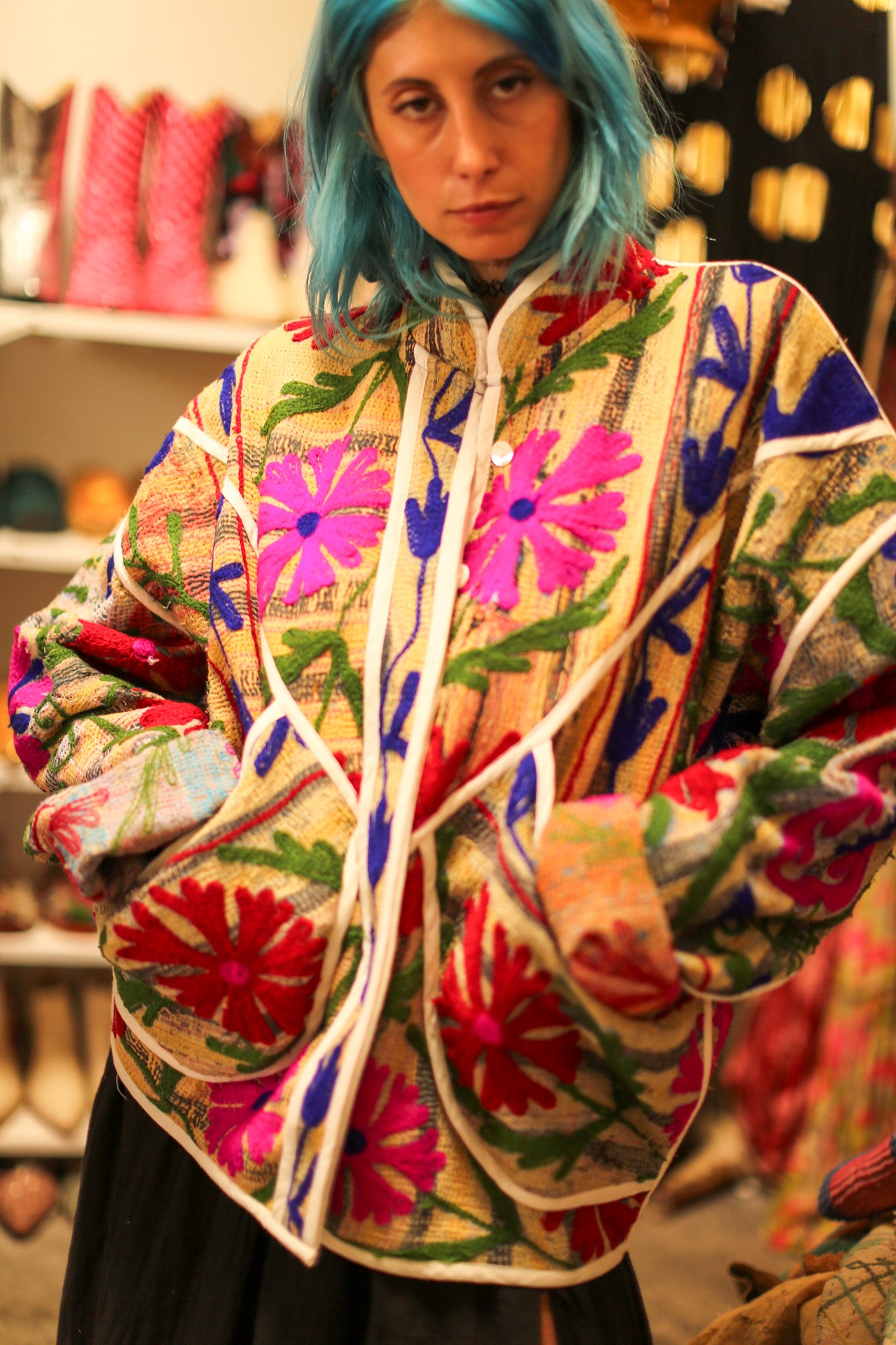 EMBROIDERED KANTHA JACKET AYLIN