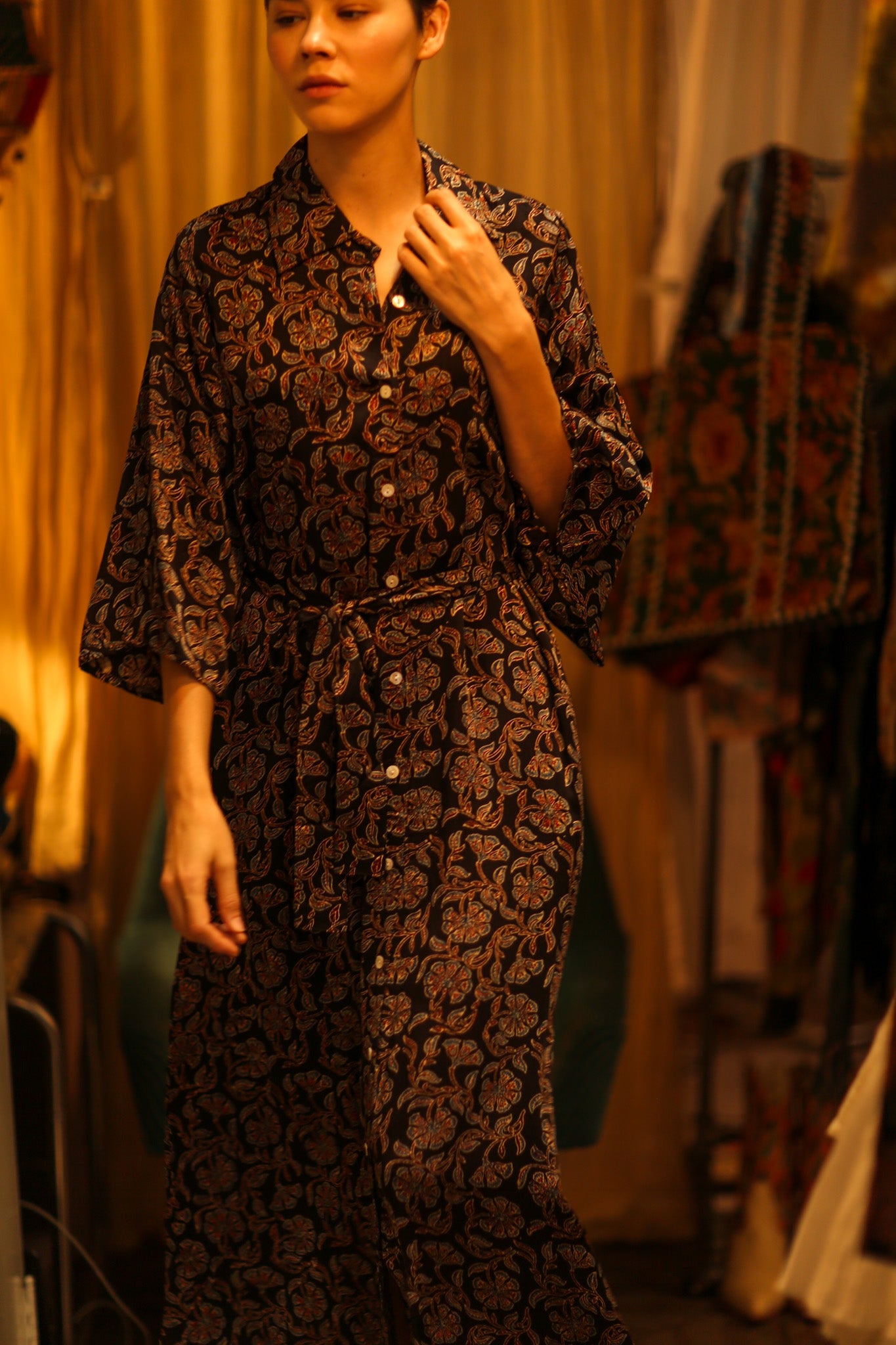 SILK DRESS HAND SELIN