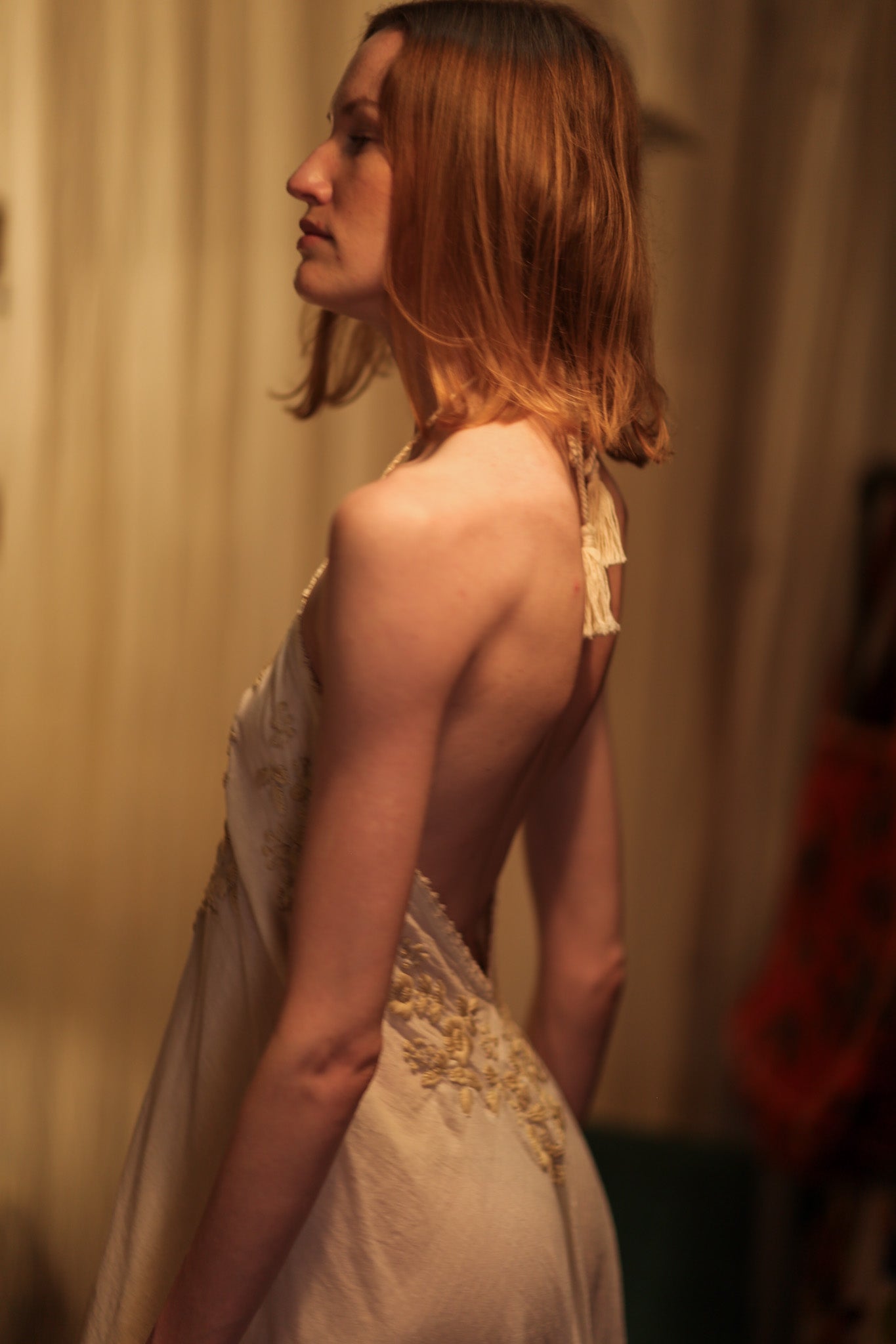 ROSE EMBROIDERED COTTON DRESS