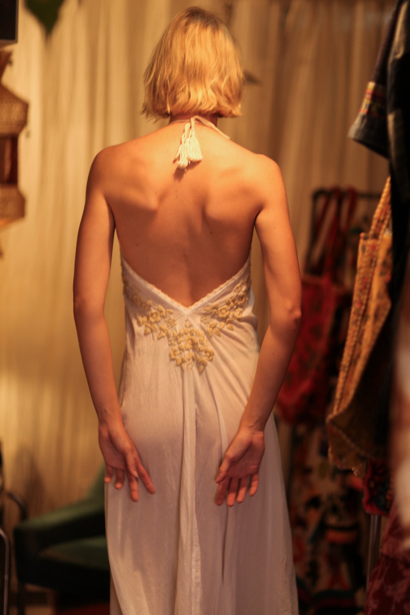 ROSE EMBROIDERED COTTON DRESS