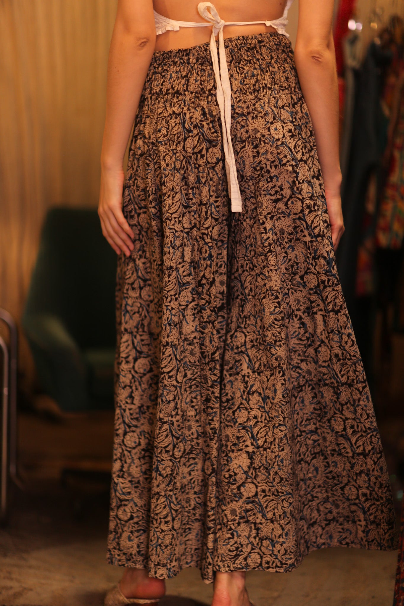 COTTON WIDE LEGS LONG PANTS RUBY MOHMAN