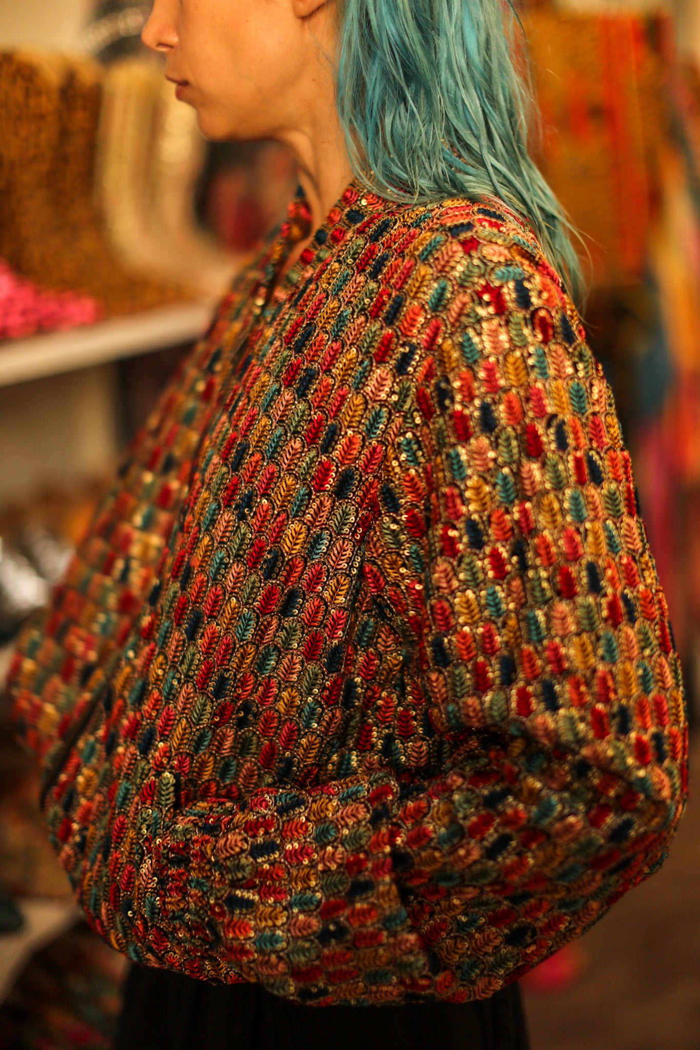 EMBROIDERED SILK BOMBER JACKET LEROY