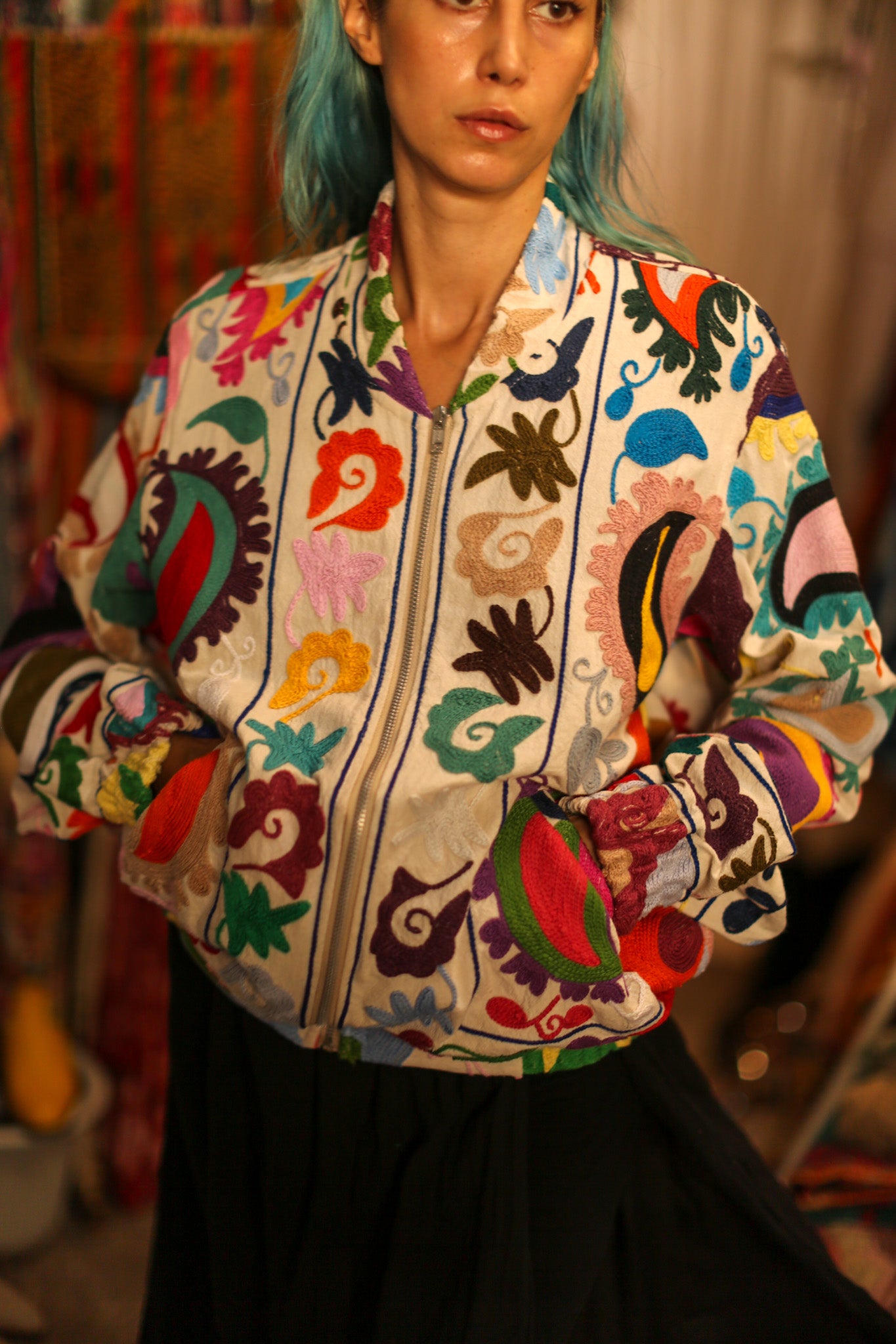 EMBROIDERED BOMBER JACKET CLARA