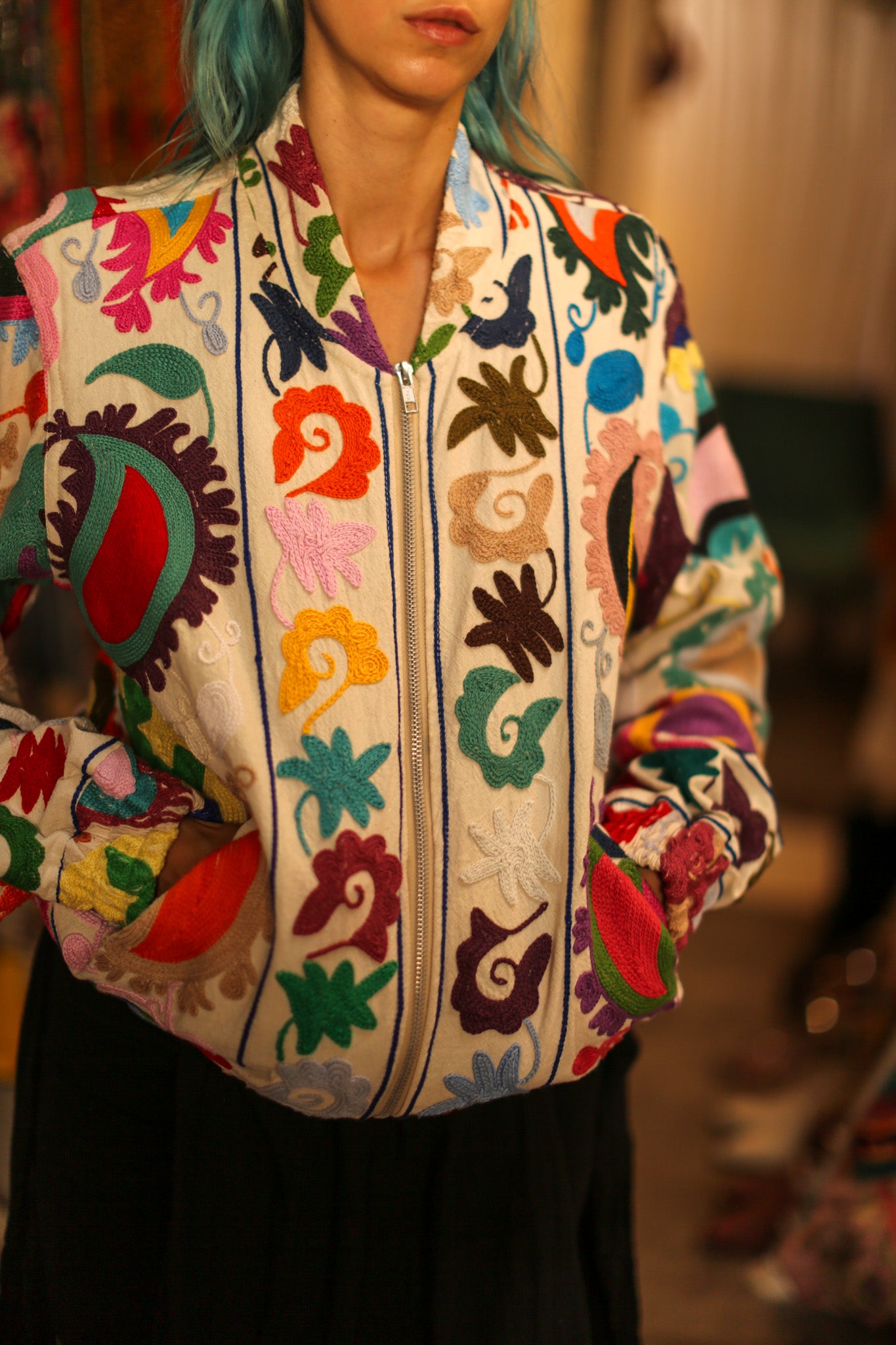 EMBROIDERED BOMBER JACKET CLARA