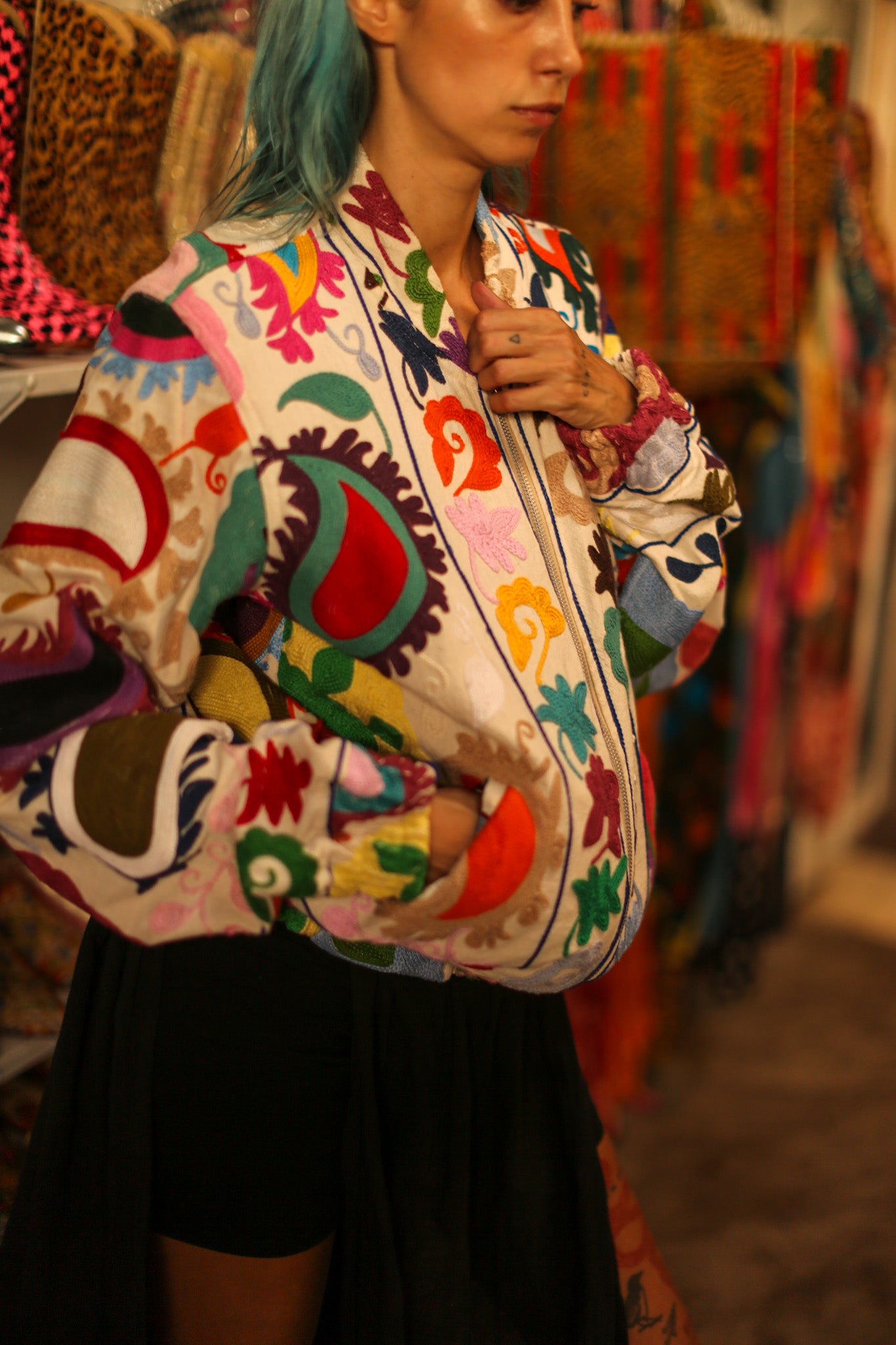 EMBROIDERED BOMBER JACKET CLARA