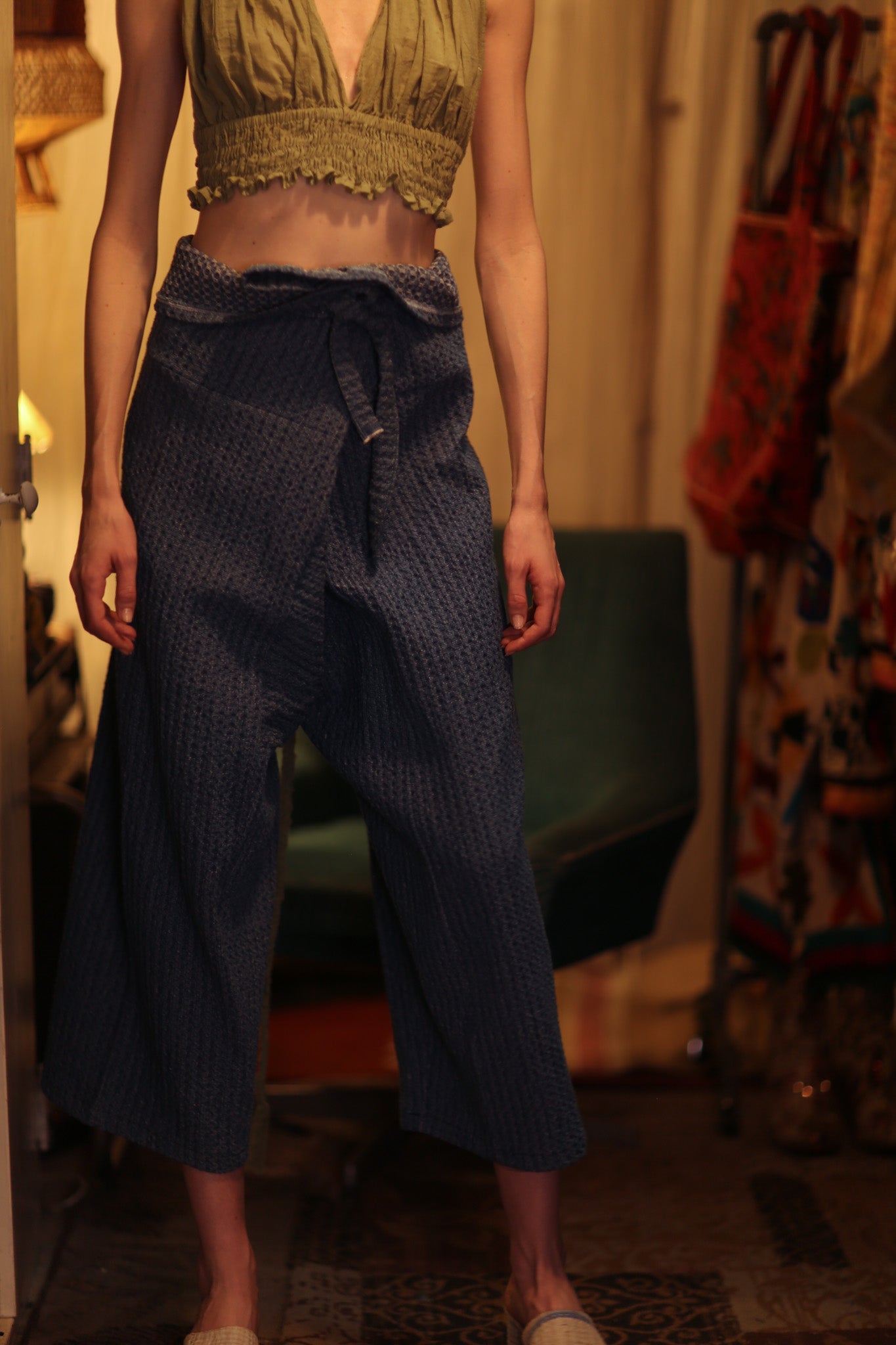 LI DENIM FISHERMAN TROUSERS