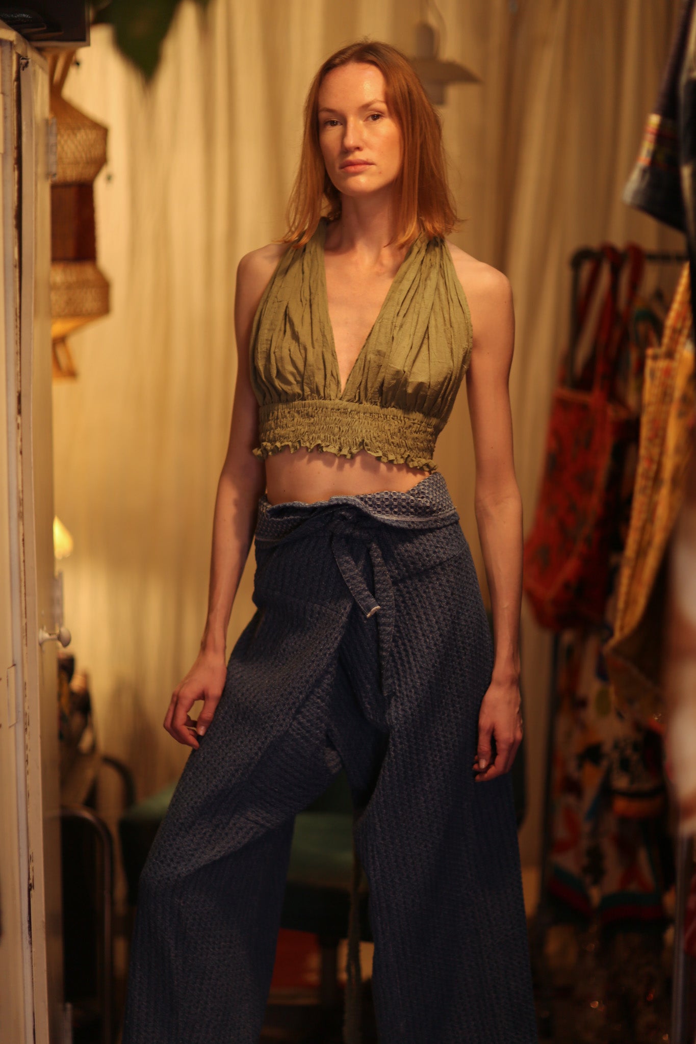 LI DENIM FISHERMAN TROUSERS