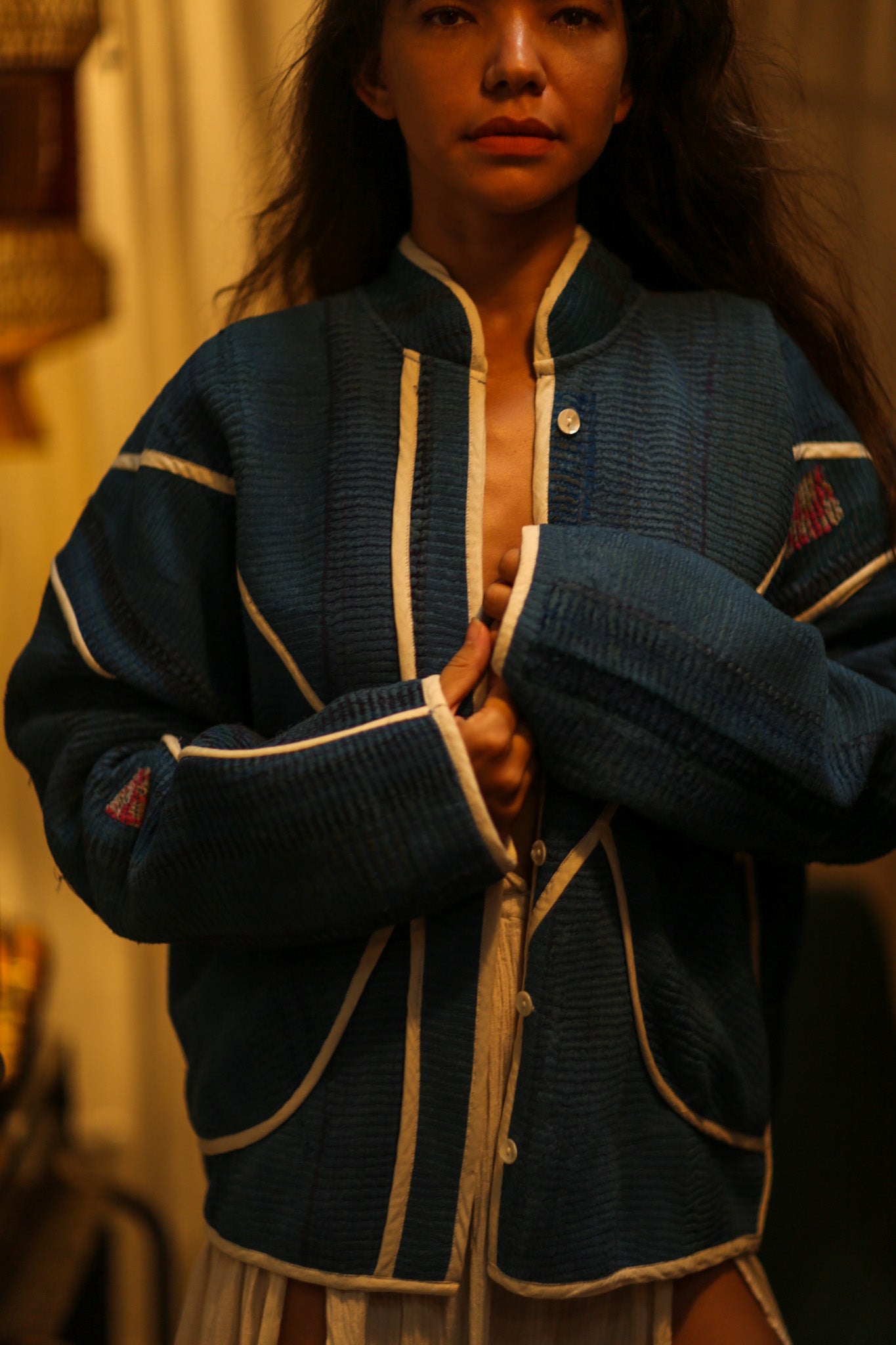 KANTHA JACKET BLUE OCEAN