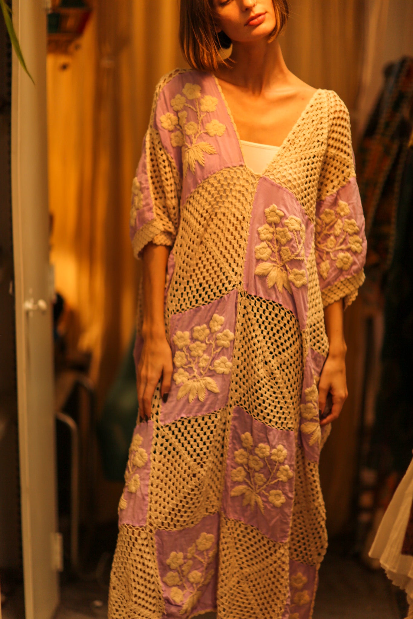 EMBROIDERED KAFTAN DRESS COBEIN