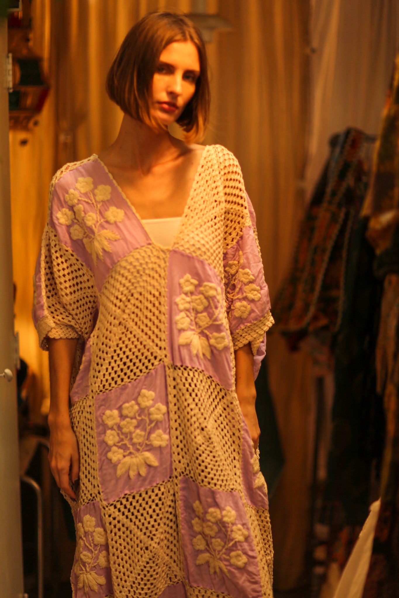 EMBROIDERED KAFTAN DRESS COBEIN