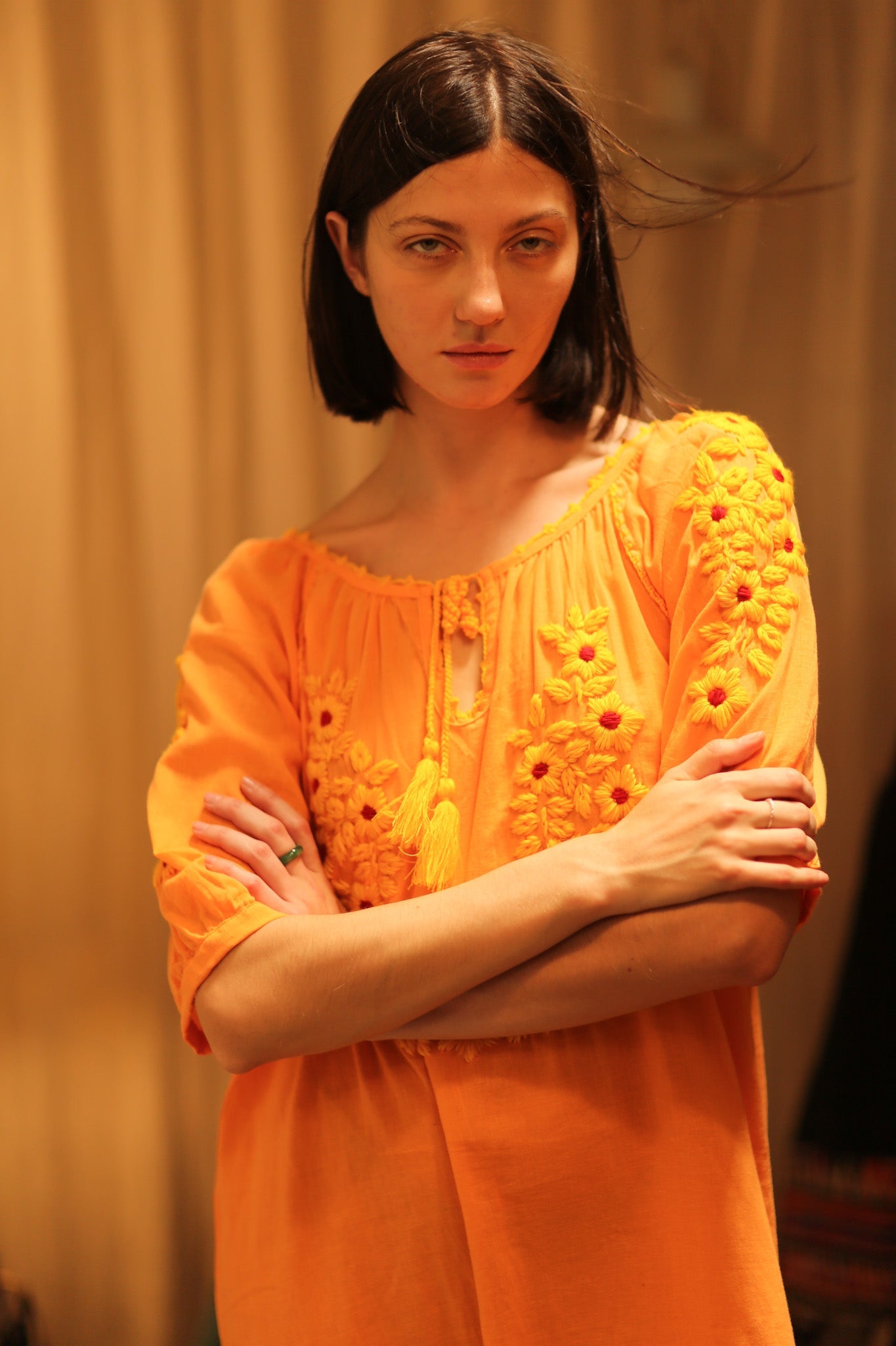 ADELE EMBROIDERED FLOWER DRESS - BANGKOK TAILOR CLOTHING STORE - HANDMADE CLOTHING