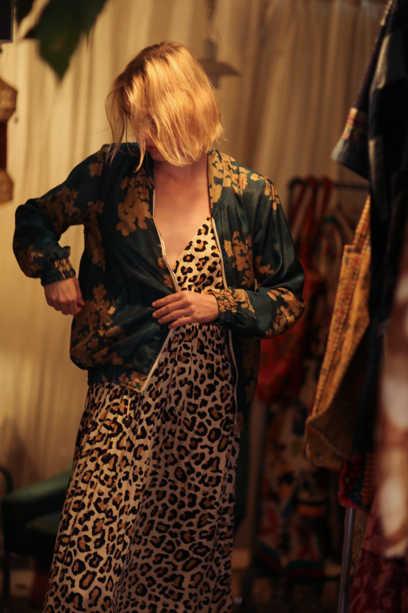 ANCHA SILK BOMBER JACKET GOLDEN VINES - BANGKOK TAILOR CLOTHING STORE - HANDMADE CLOTHING