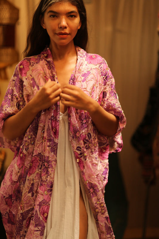 ANDREA EMBROIDERED KIMONO - BANGKOK TAILOR CLOTHING STORE - HANDMADE CLOTHING