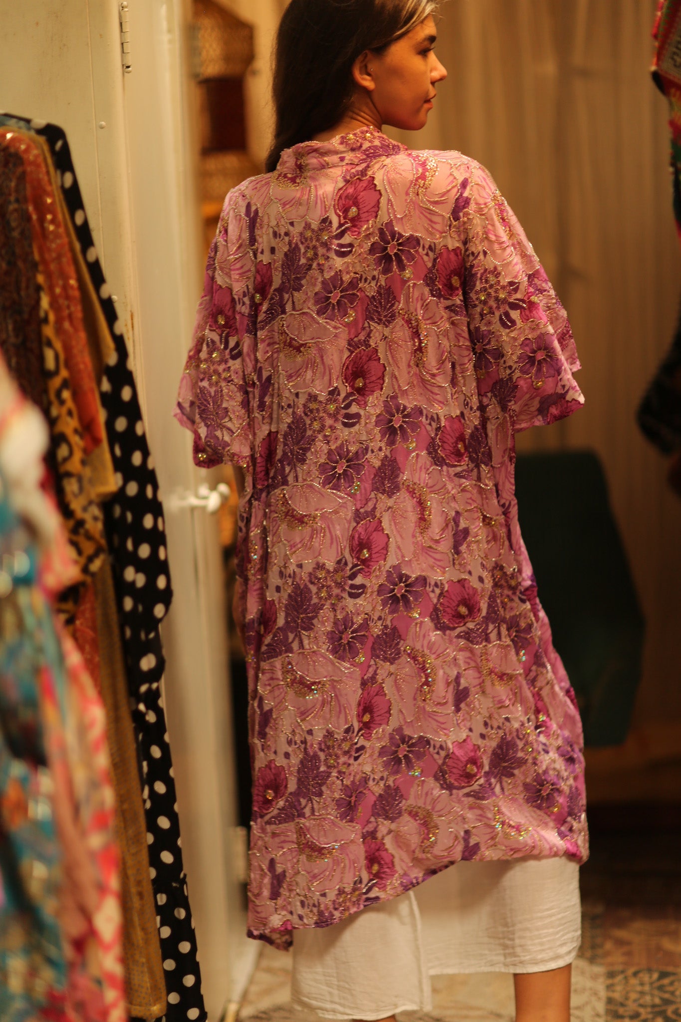 ANDREA EMBROIDERED KIMONO - BANGKOK TAILOR CLOTHING STORE - HANDMADE CLOTHING
