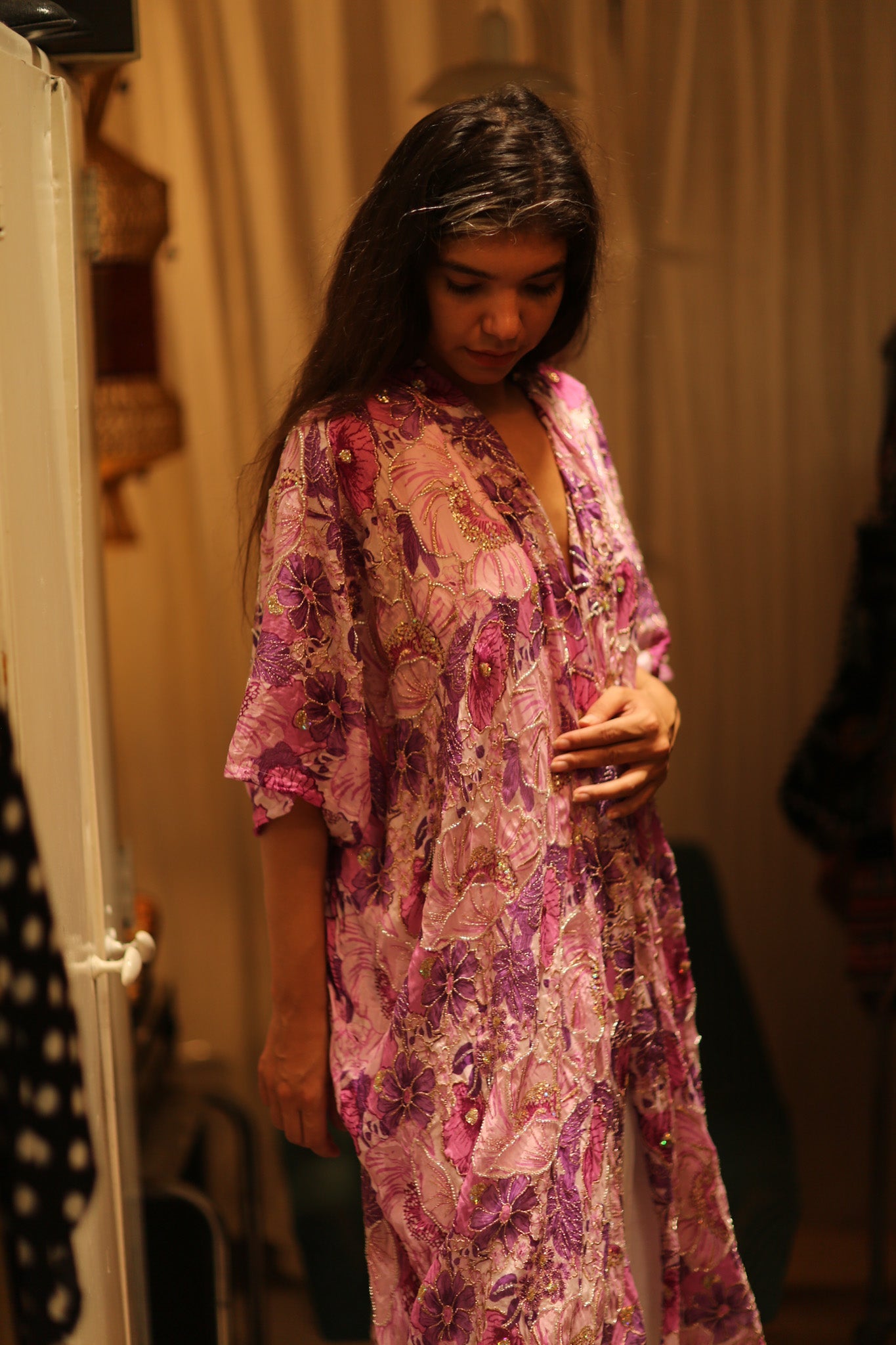 ANDREA EMBROIDERED KIMONO - BANGKOK TAILOR CLOTHING STORE - HANDMADE CLOTHING