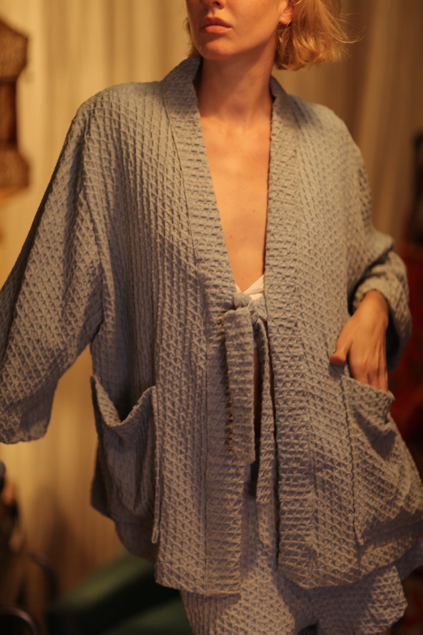 ANNETTE PATTERNED SOFT DENIM SHORTS - BANGKOK TAILOR CLOTHING STORE - HANDMADE CLOTHING