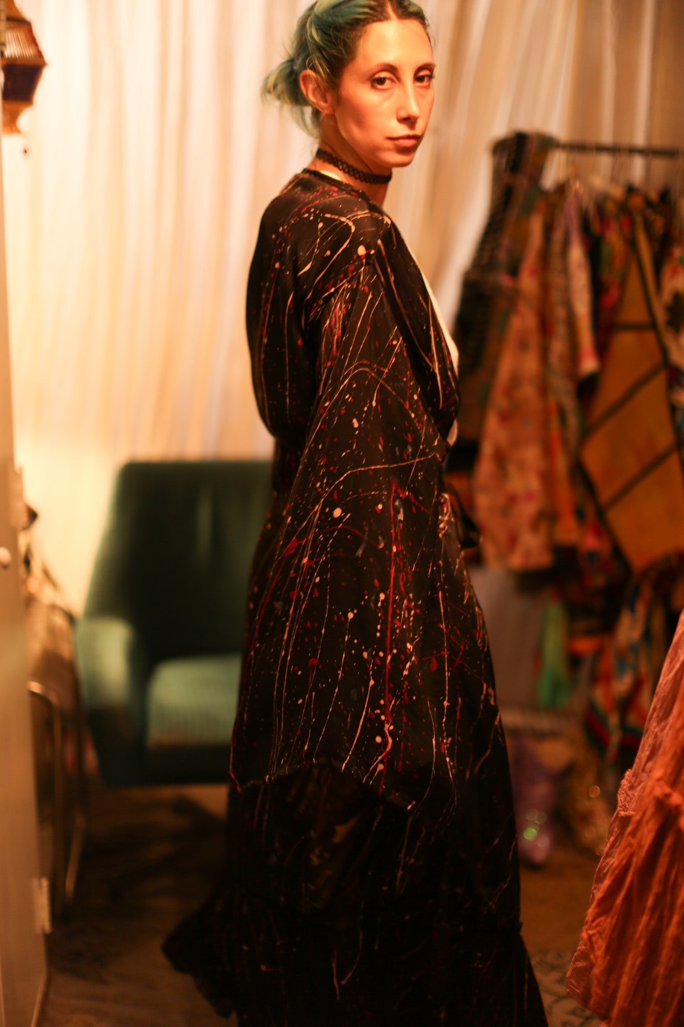 ARTIST PAINTED SILK KIMONO - BANGKOK TAILOR CLOTHING STORE - HANDMADE CLOTHING