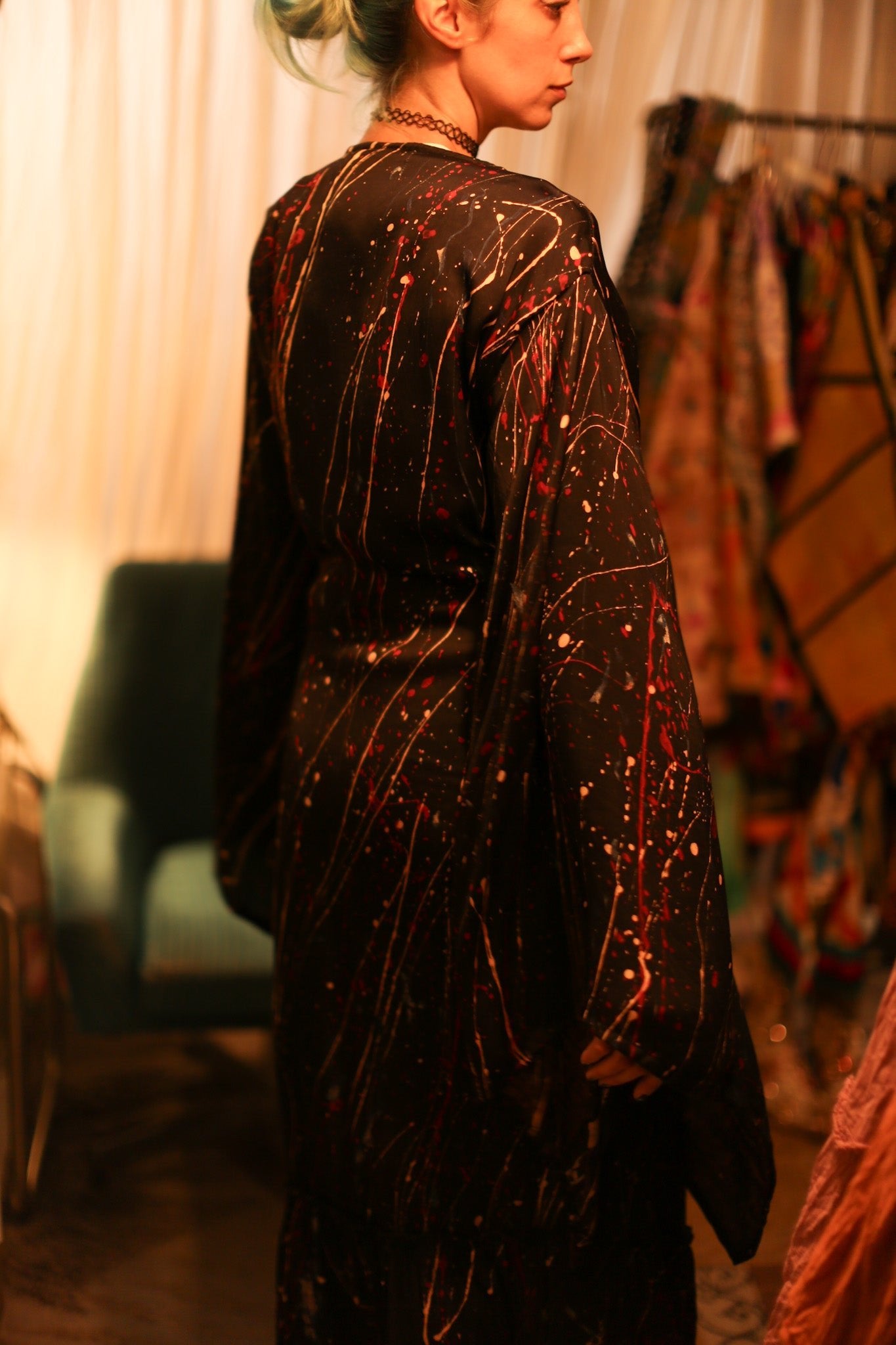 ARTIST PAINTED SILK KIMONO - BANGKOK TAILOR CLOTHING STORE - HANDMADE CLOTHING