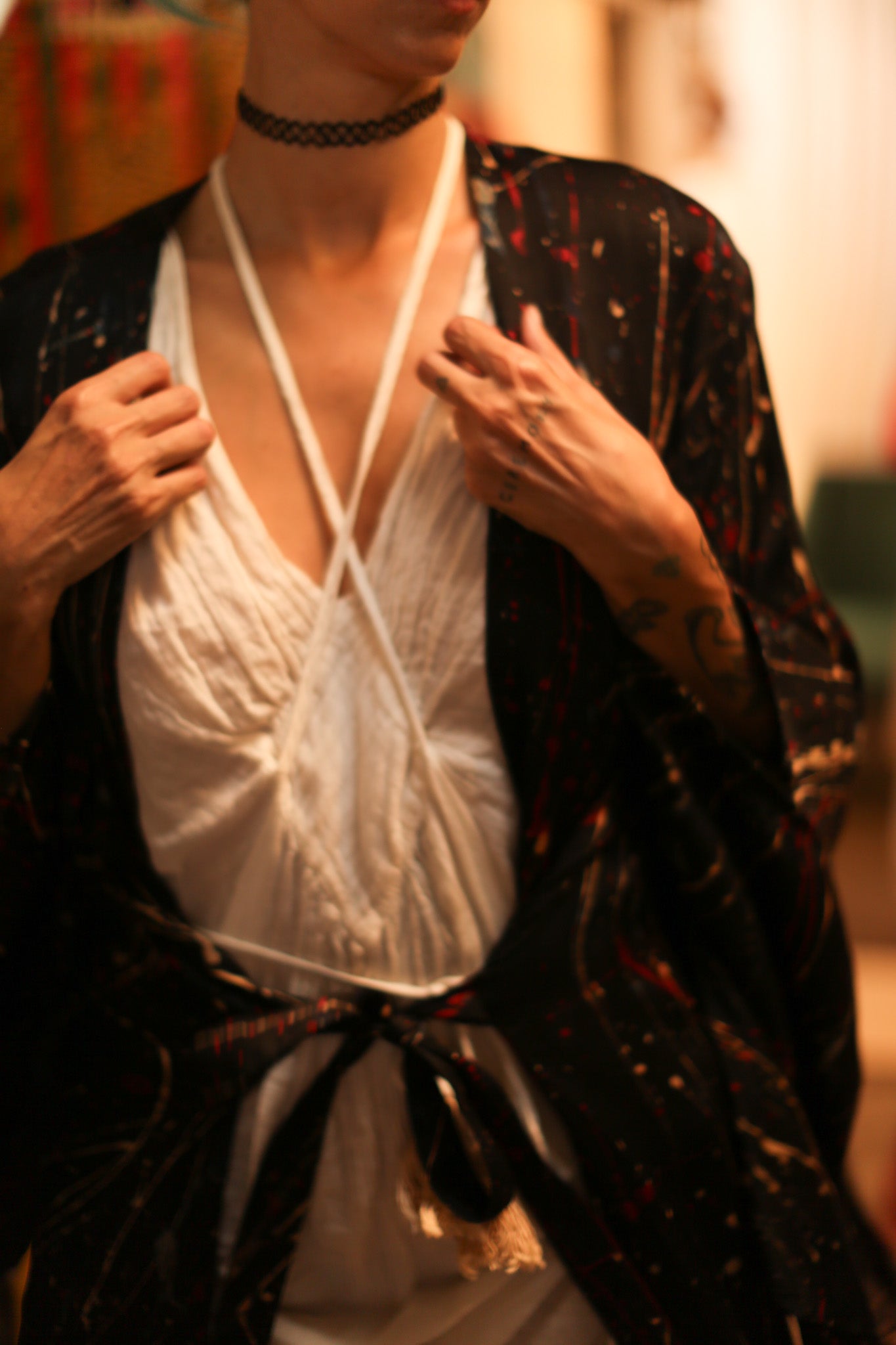 ARTIST PAINTED SILK KIMONO - BANGKOK TAILOR CLOTHING STORE - HANDMADE CLOTHING