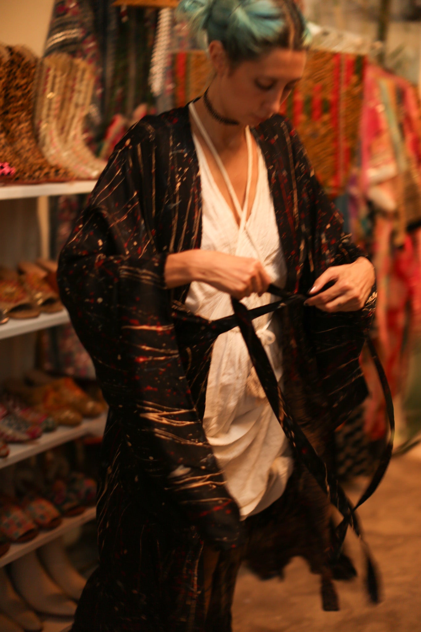 ARTIST PAINTED SILK KIMONO - BANGKOK TAILOR CLOTHING STORE - HANDMADE CLOTHING