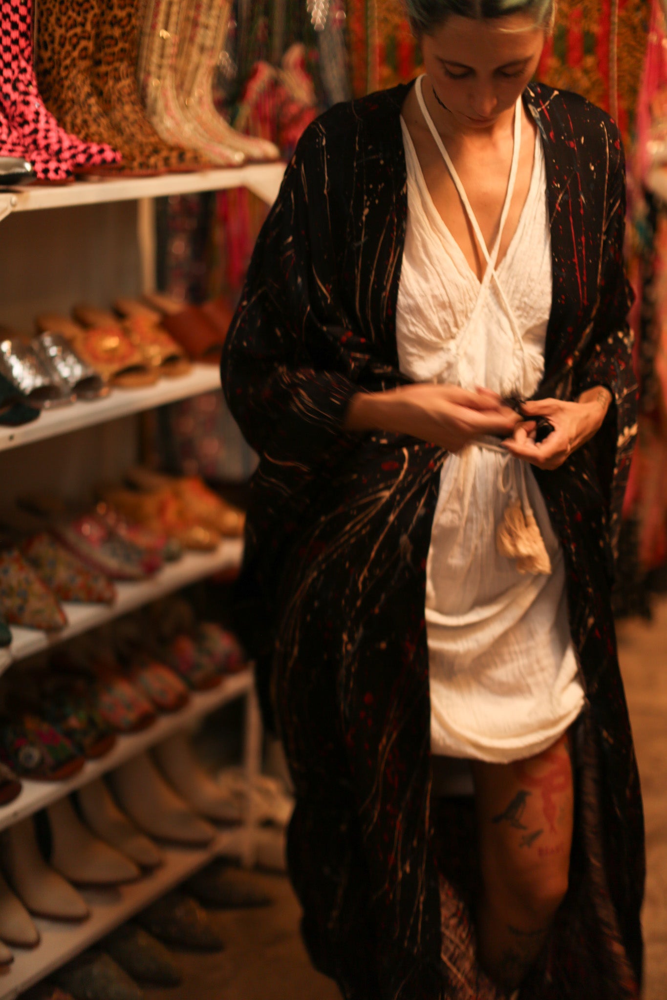 ARTIST PAINTED SILK KIMONO - BANGKOK TAILOR CLOTHING STORE - HANDMADE CLOTHING