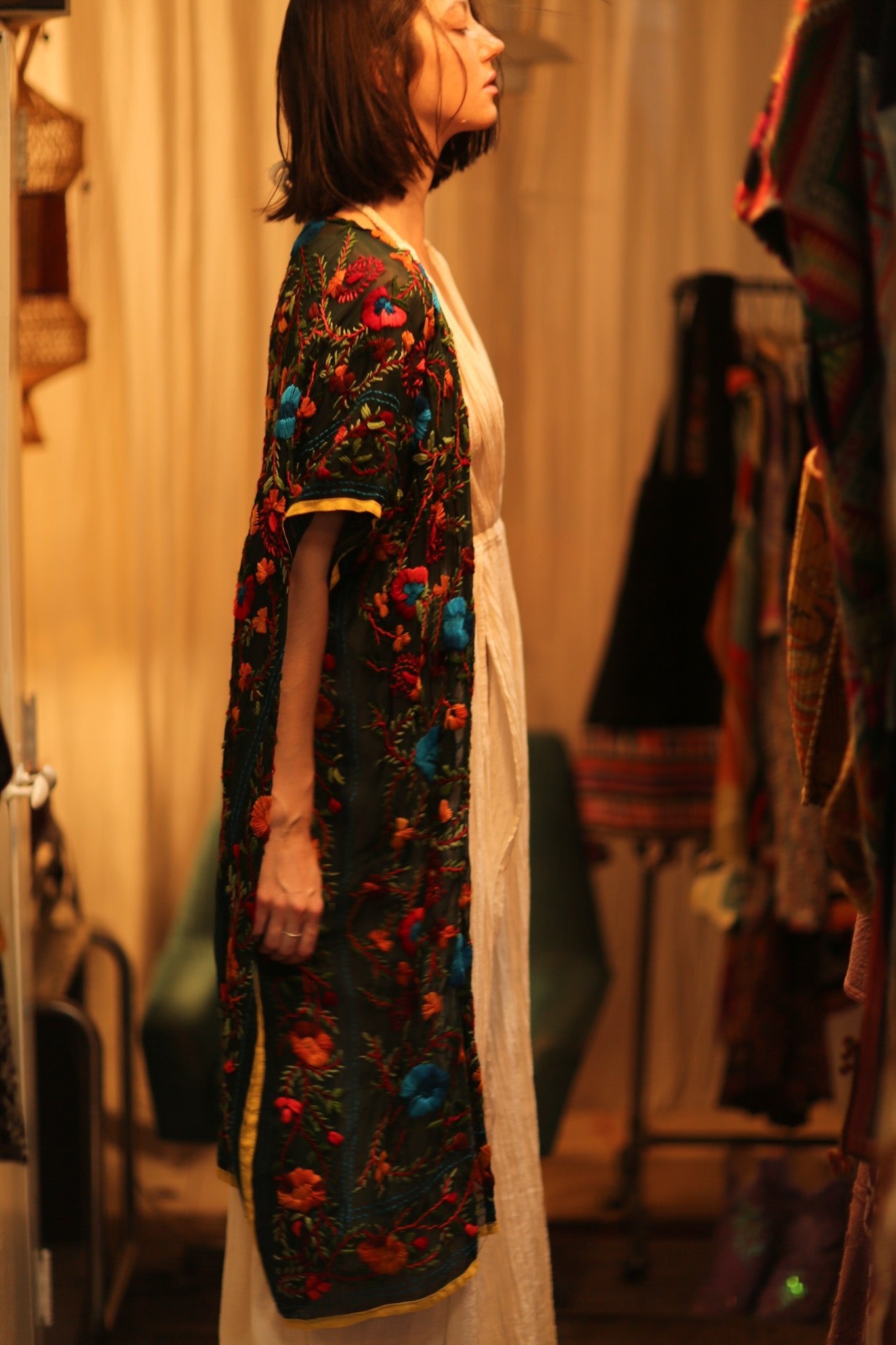 BIANCA EMBROIDERED KIMONO - BANGKOK TAILOR CLOTHING STORE - HANDMADE CLOTHING
