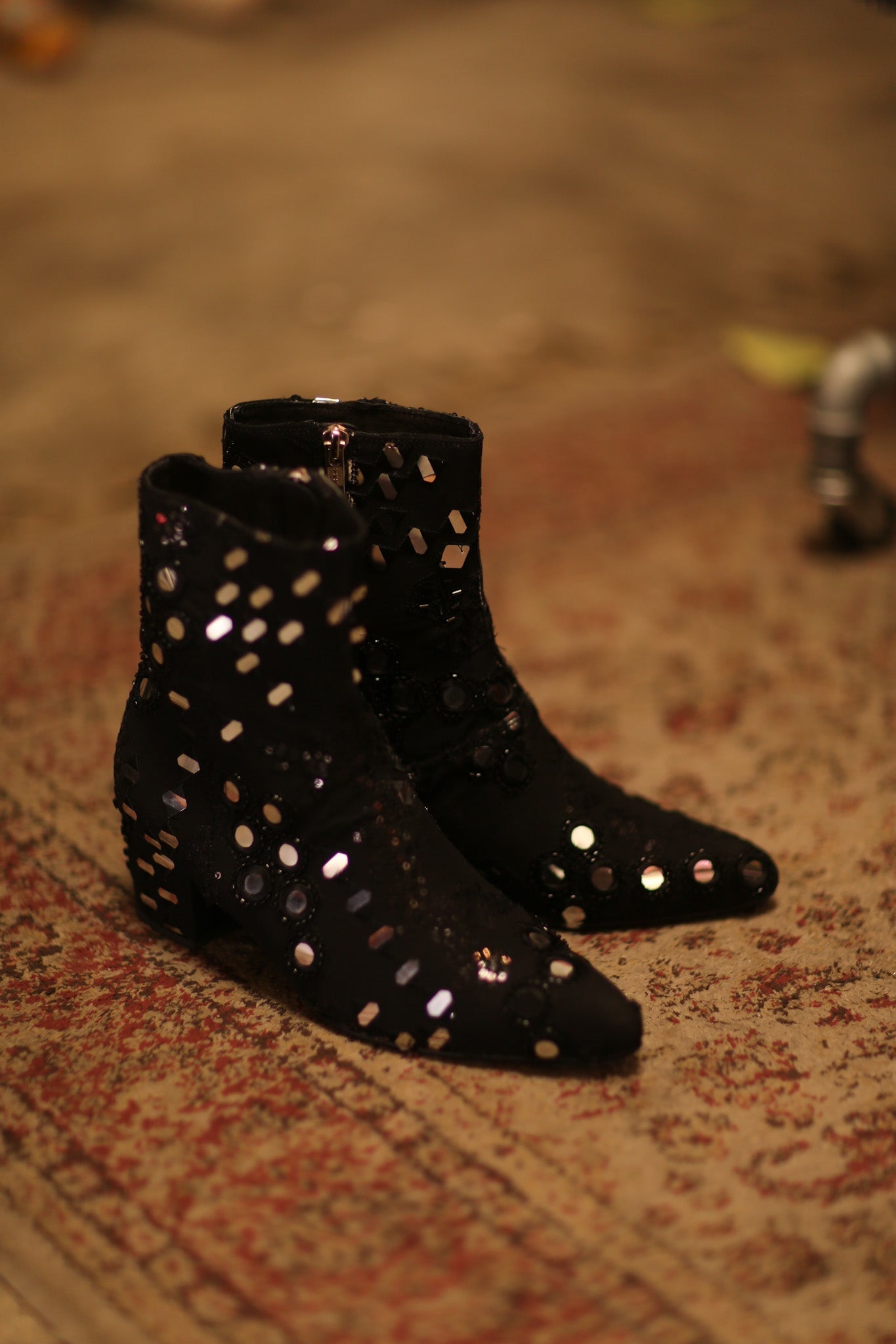 BLACK EMBROIDERED BOOTS LENNY - BANGKOK TAILOR CLOTHING STORE - HANDMADE CLOTHING